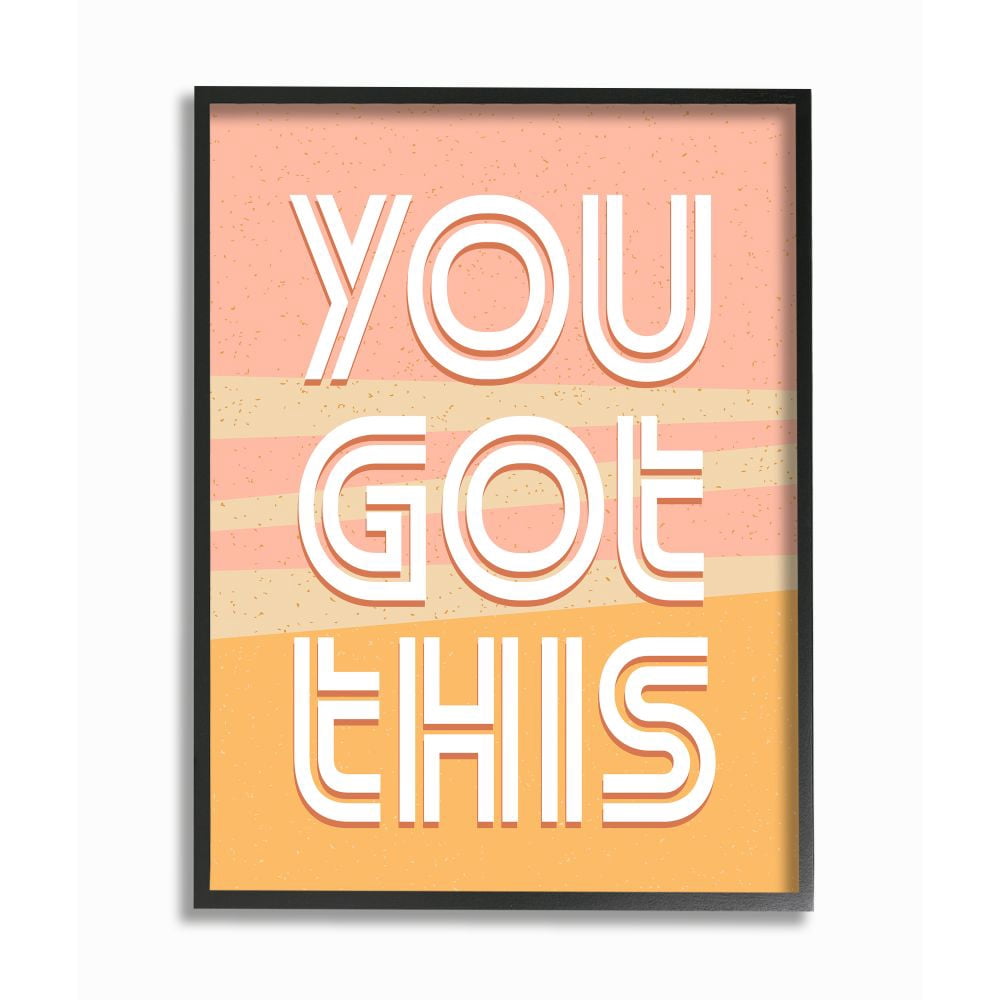 Stupell Industries You Got This Quote Motivational Confidence Phrase Framed Wall Art Design by Kim Allen, 16" x 20", Black Framed