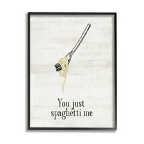 Stupell Industries You Just Spaghetti Me Phrase Graphic Art Black Framed Art Print Wall Art, Design by Lil' Rue