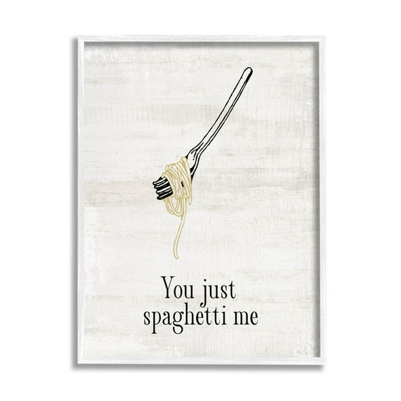 Stupell Industries You Just Spaghetti Me Phrase Graphic Art White Framed Art Print Wall Art, Design by Lil' Rue
