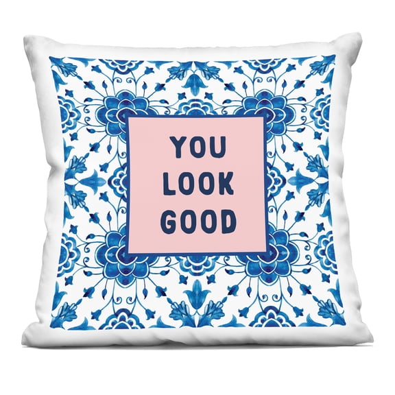 Stupell Industries You Look Good Boho Pattern Decorative Printed Throw Pillow design by Lettered and Lined, 18 x 7 x 18