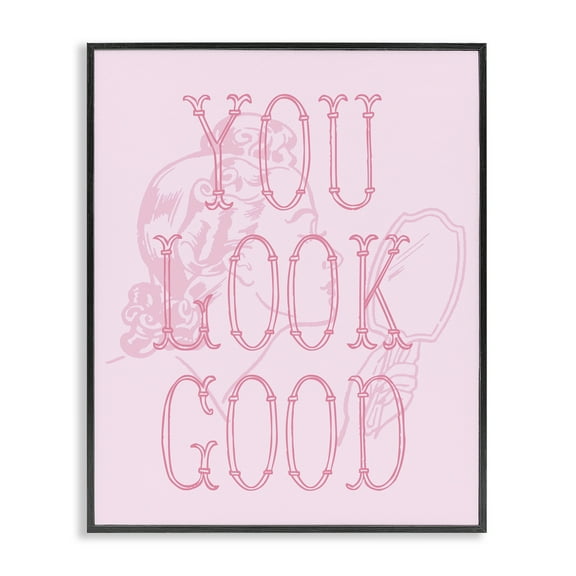 Stupell Industries You Look Good Sentiment People Painting Black Framed Art Print Wall Art, 11 x 14