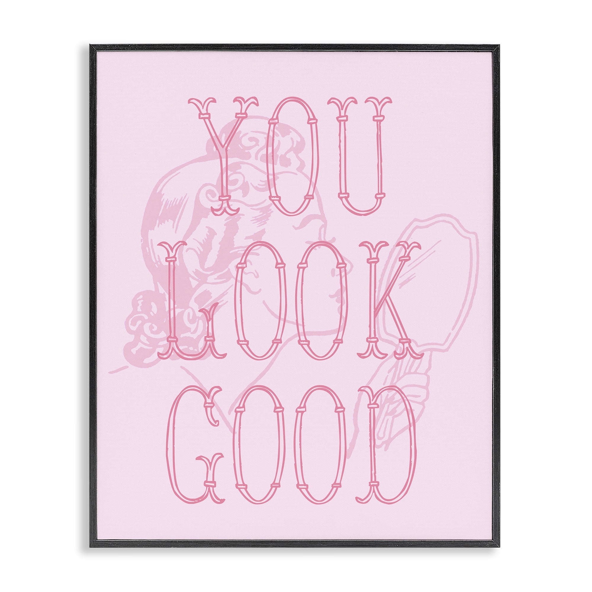 Stupell Industries You Look Good Sentiment People Painting Black Framed Art Print Wall Art, 16 x 20