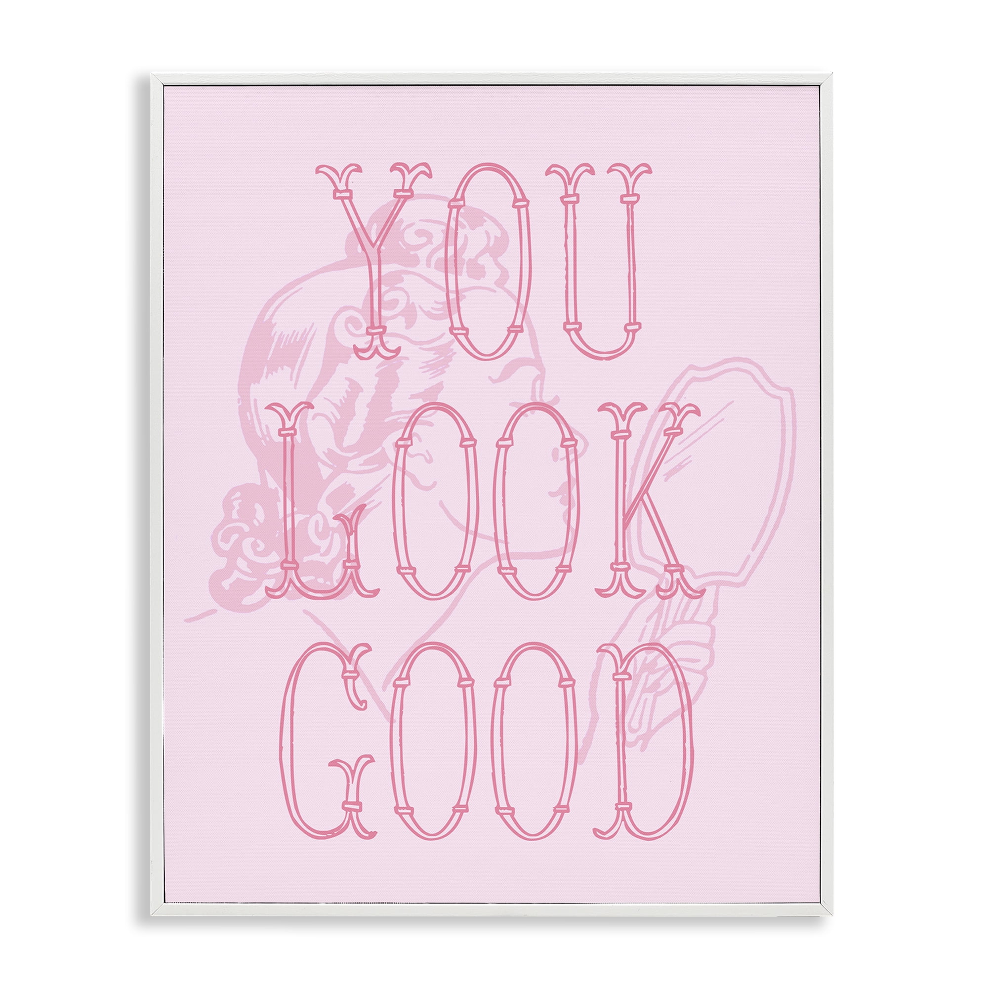 Stupell Industries You Look Good Sentiment People Painting White Framed Art Print Wall Art, 24 x 30
