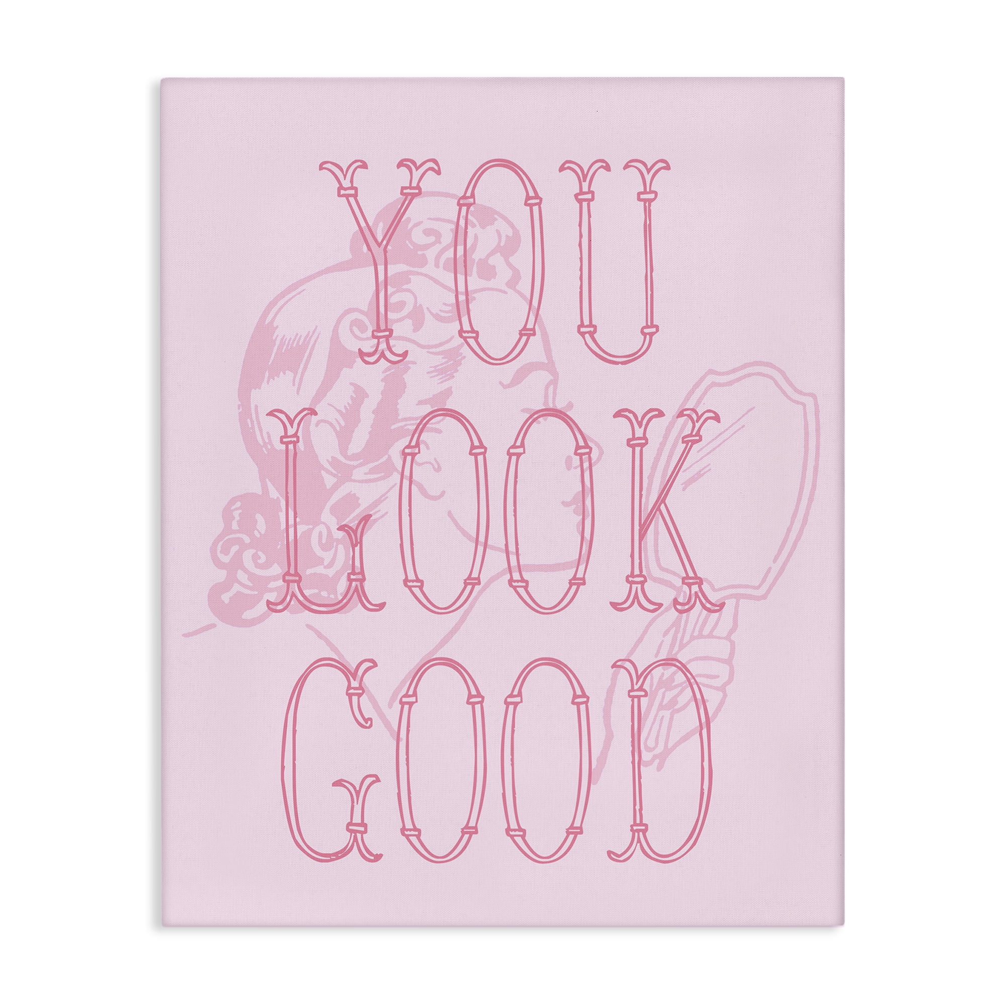 Stupell Industries You Look Good Sentiment People Painting Wrapped Canvas Art Print Wall Art, 16 x 20