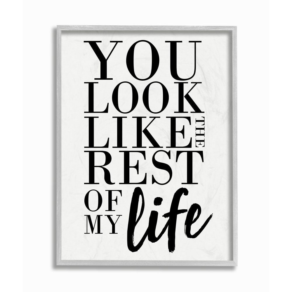 Stupell Industries You Look Like Romantic Family Word Design Framed Wall Art by Erica Billups