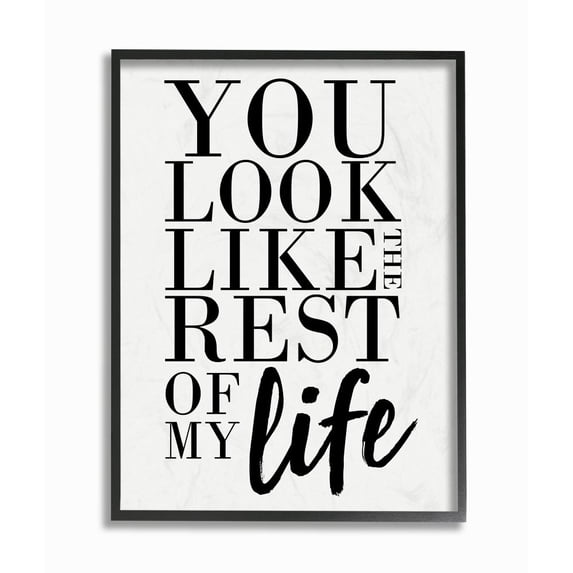 Stupell Industries You Look Like Romantic Family Word Design Framed Wall Art by Erica Billups