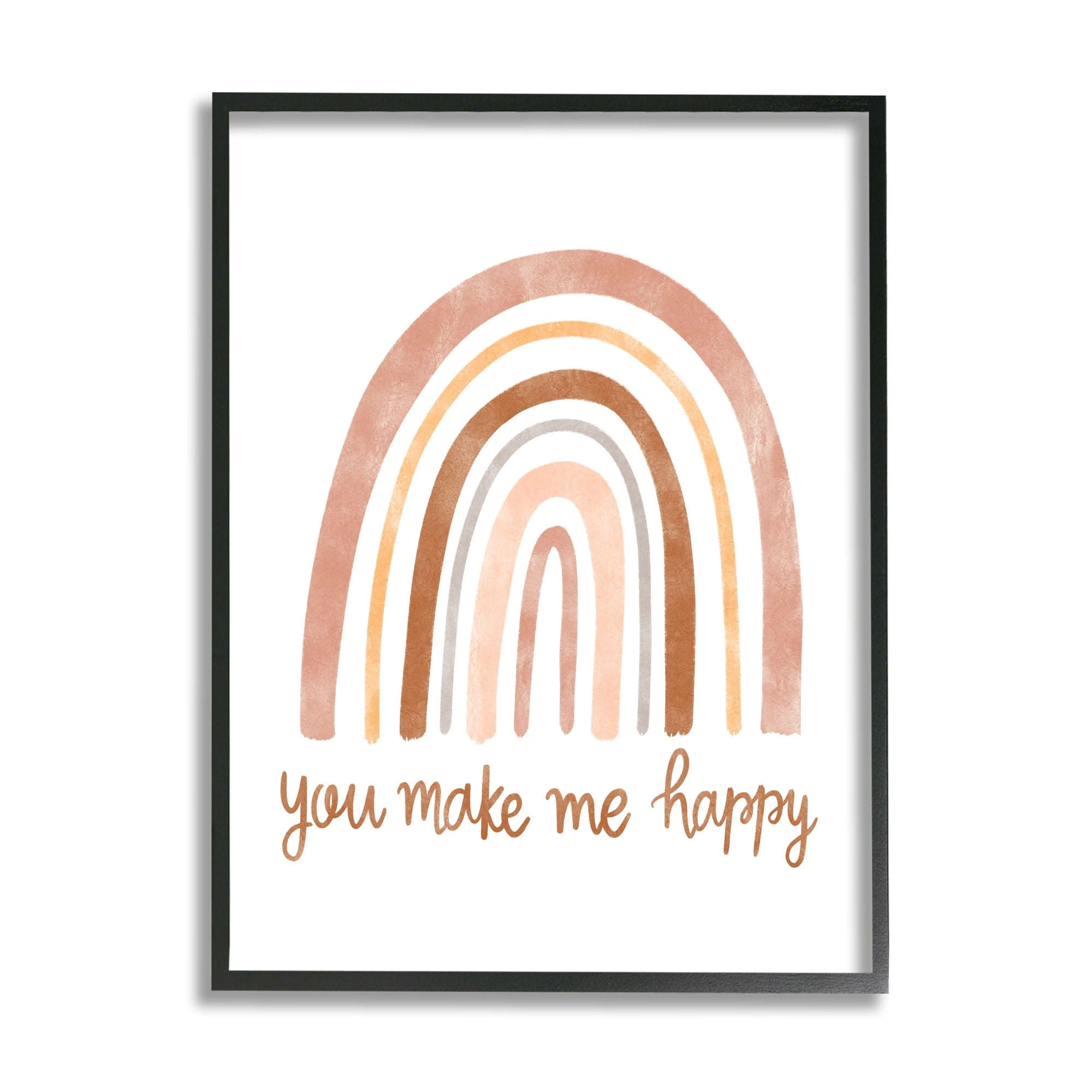 Stupell Industries You Make Me Happy Rainbow Neutral Tones,11 x 14, Design by Taylor Shannon Designs