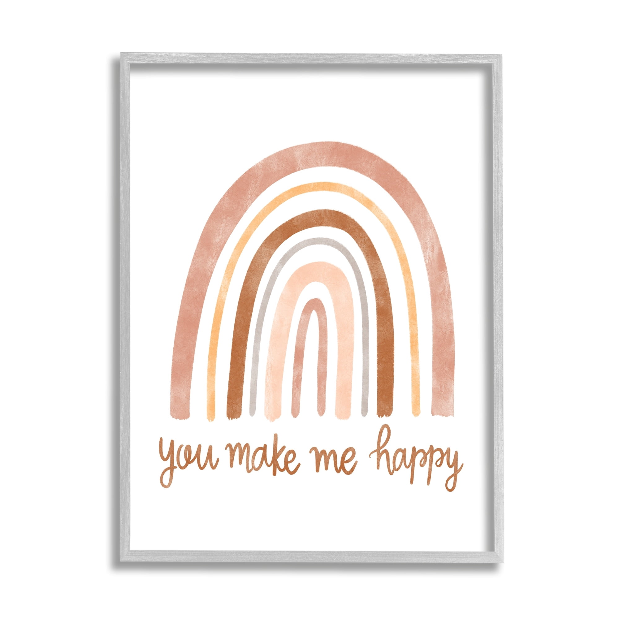 Stupell Industries You Make Me Happy Rainbow Neutral Tones,11 x 14, Design by Taylor Shannon Designs