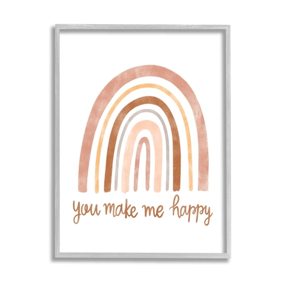 Stupell Industries You Make Me Happy Rainbow Neutral Tones,11 x 14, Design by Taylor Shannon Designs