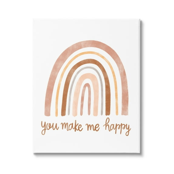 Stupell Industries You Make Me Happy Rainbow Neutral Tones,16 x 20, Design by Taylor Shannon Designs