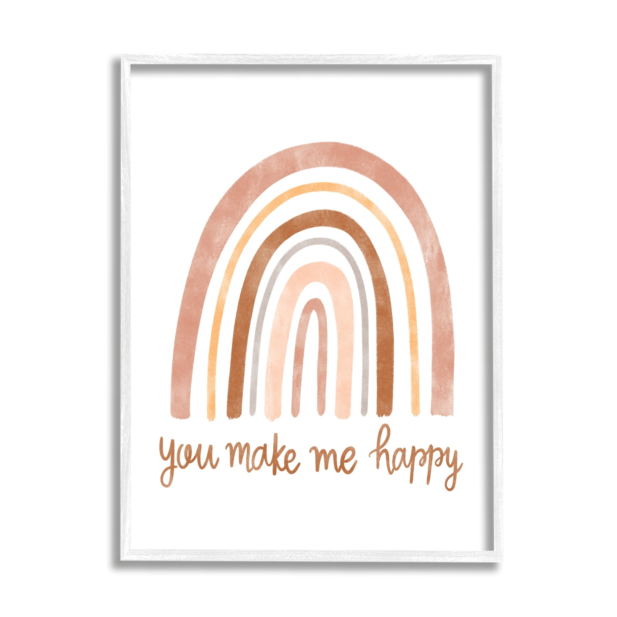 Stupell Industries You Make Me Happy Rainbow Neutral Tones,24 x 30, Design by Taylor Shannon Designs