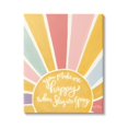 thumbnail image 1 of Stupell Industries You Make Me Happy Yellow Striped Sunshine Calligraphy Canvas Wall Art, 16 x 20, Design by Sara Baker, 1 of 5