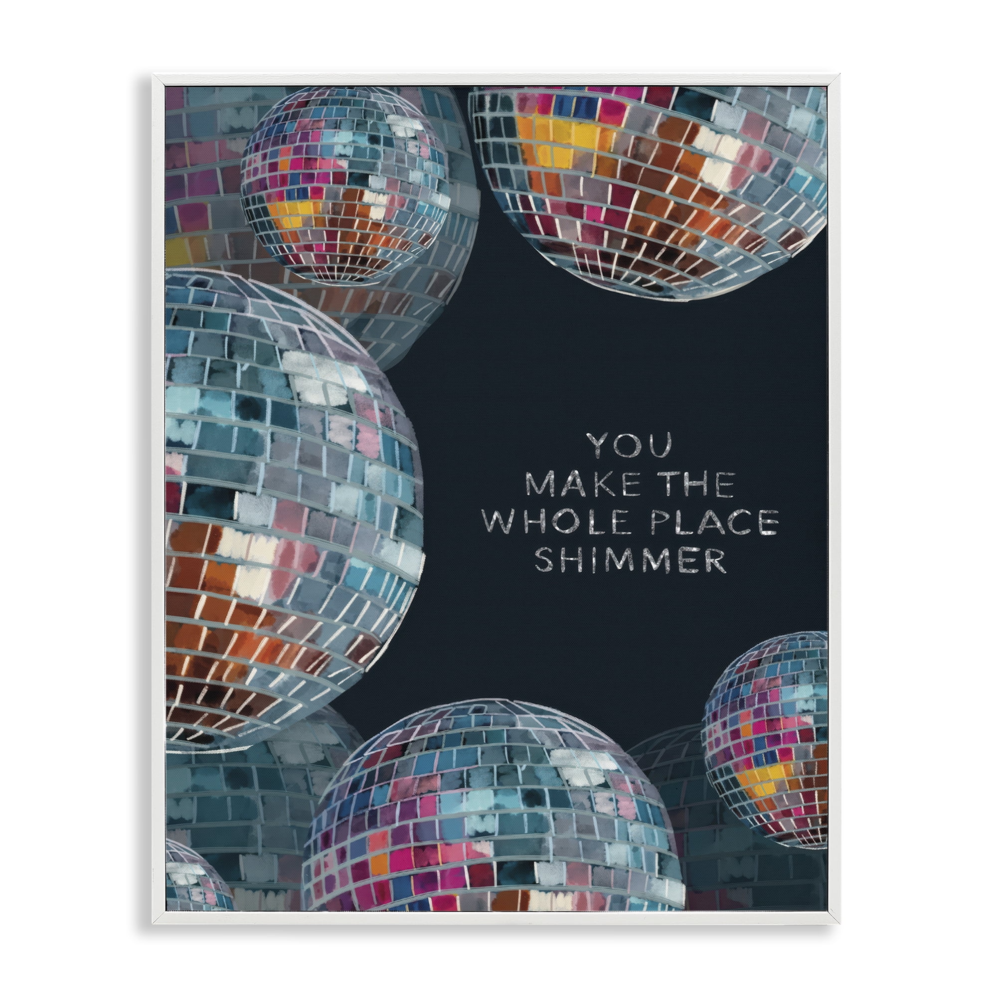 Stupell Industries You Make it Shimmer Entertainment Painting White Framed Art Print Wall Art, 16 x 20