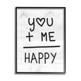 thumbnail image 1 of Stupell Industries You + Me = Happy Romantic Phrase Inspirational Painting Black Framed Art Print Wall Art, 1 of 5