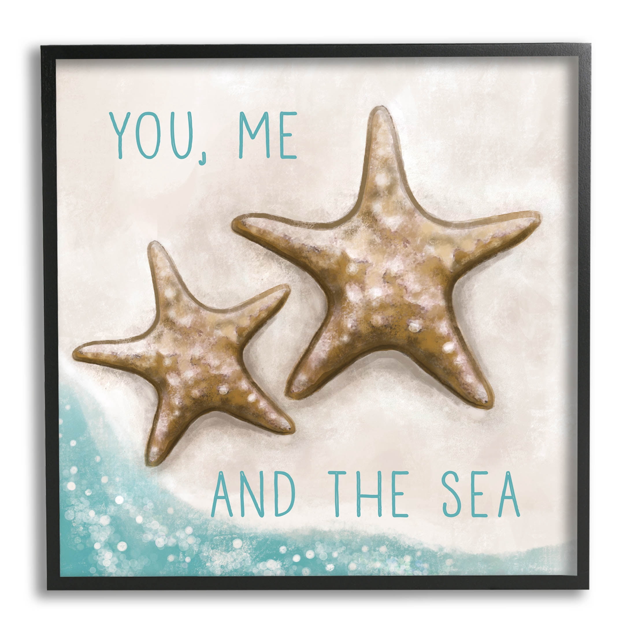 Stupell Industries You Me & Sea Romantic Beach Lover Graphic Art Black Framed Art Print Wall Art, Design by Elizabeth Tyndall