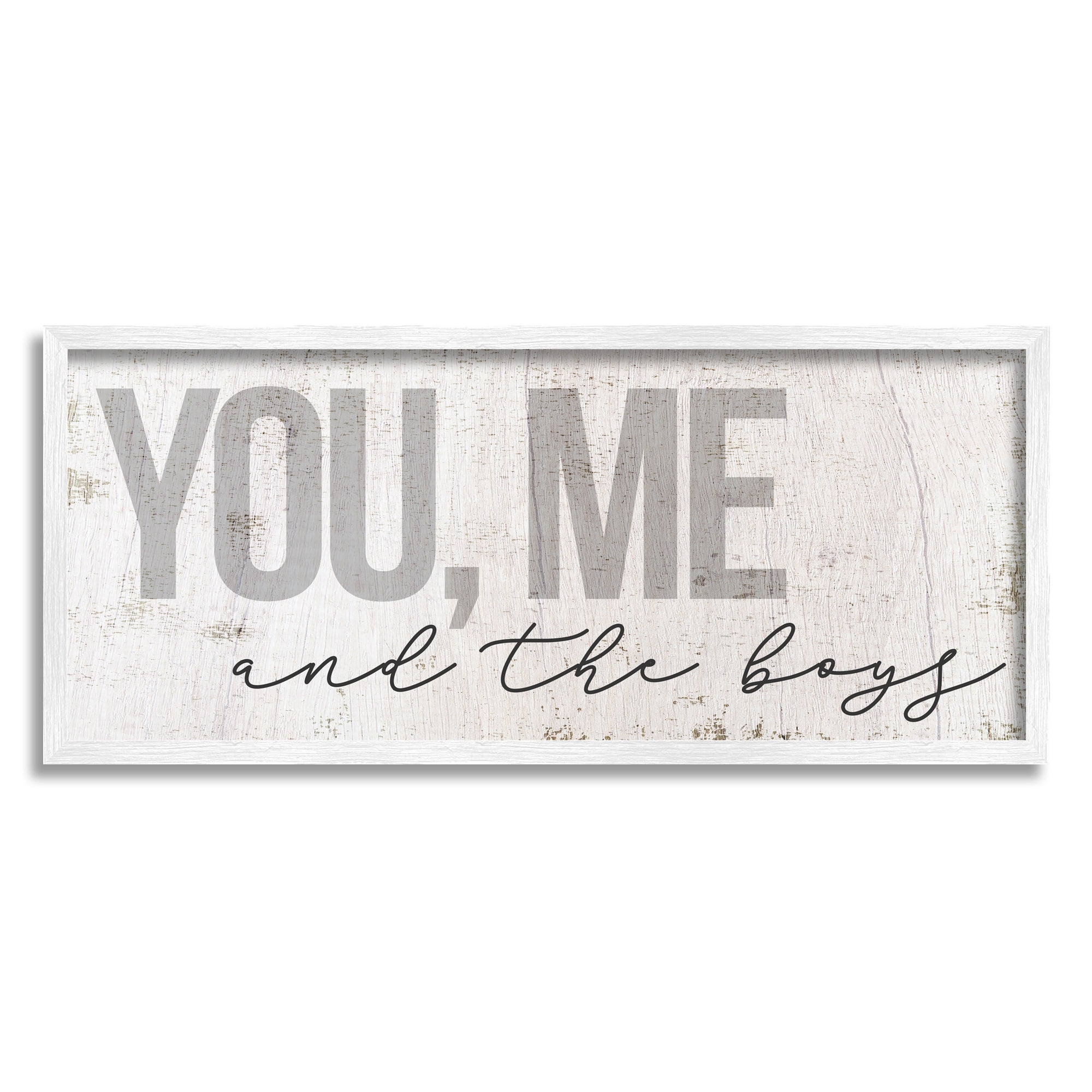 Stupell Industries You Me & The Boys Family Inspirational Painting White Framed Art Print Wall Art