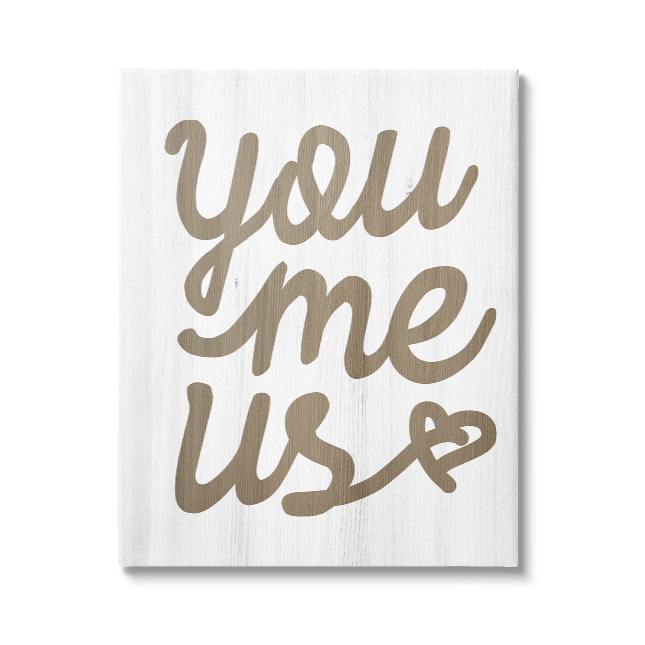 Stupell Industries You Me Us Heart Phrase Graphic Art Gallery Wrapped Canvas Print Wall Art, Design by Lil' Rue