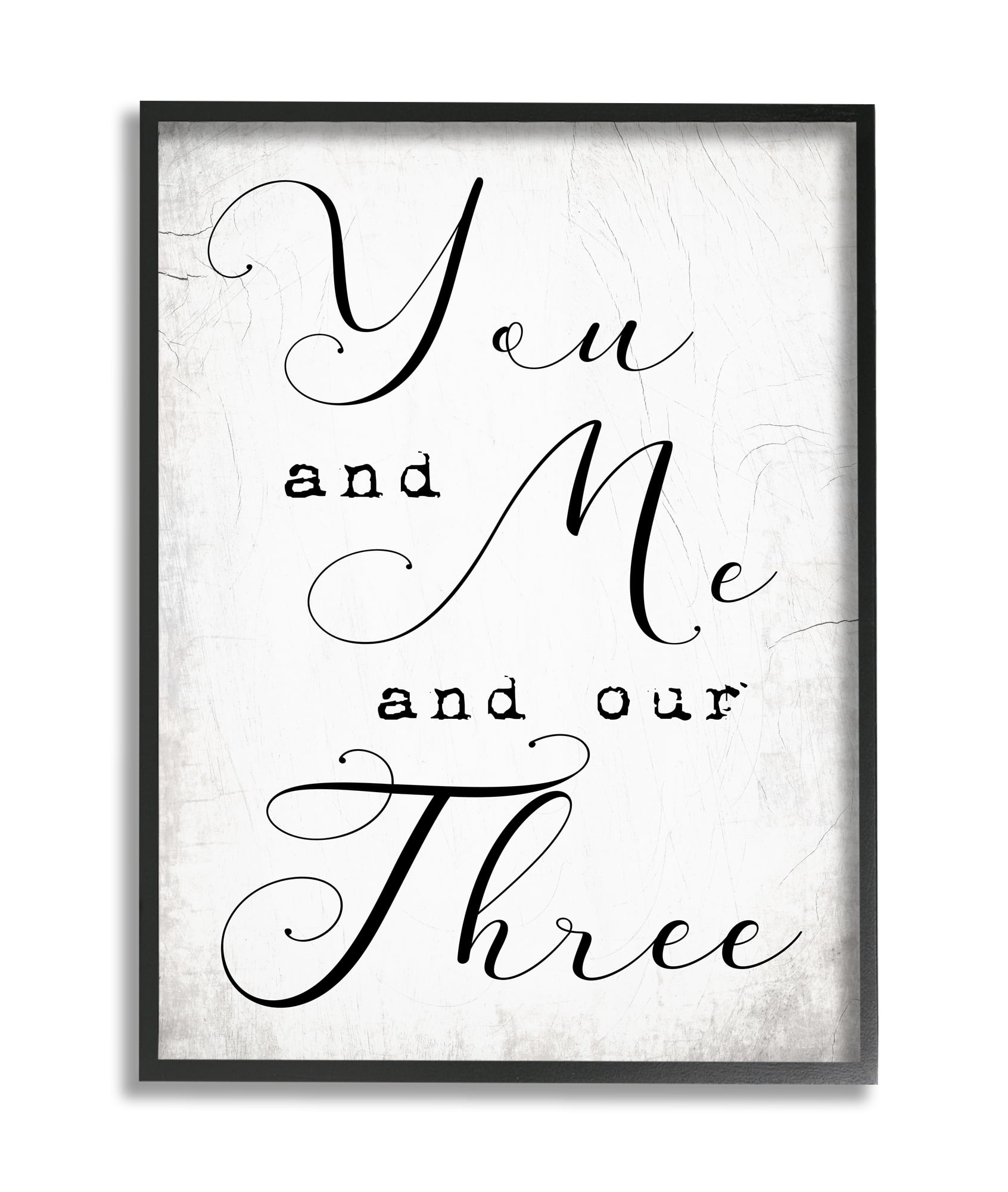 Stupell Industries You Me and Our Three Phrase Family Home Quote Black Framed, 16 x 20, Design by Daphne Polselli