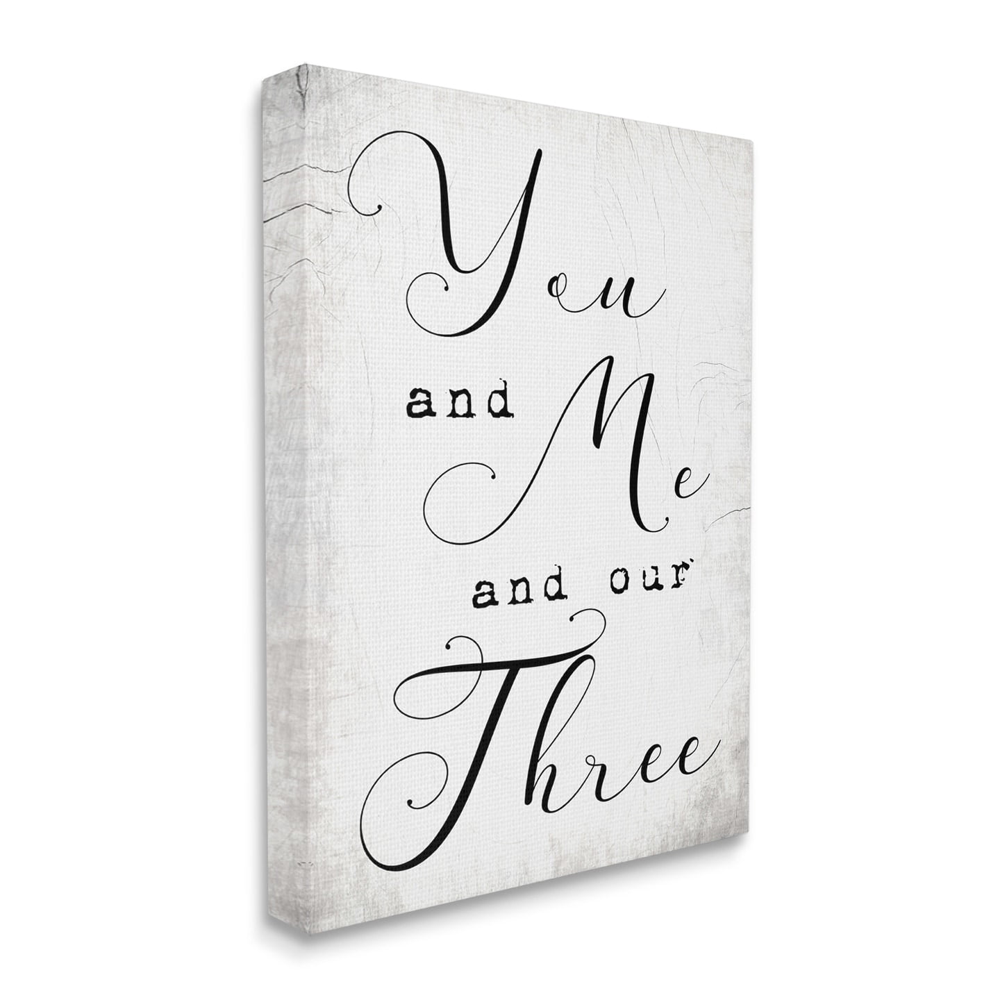Stupell Industries You Me and Our Three Phrase Family Home Quote Canvas Wall Art, 16 x 20, Design by Daphne Polselli