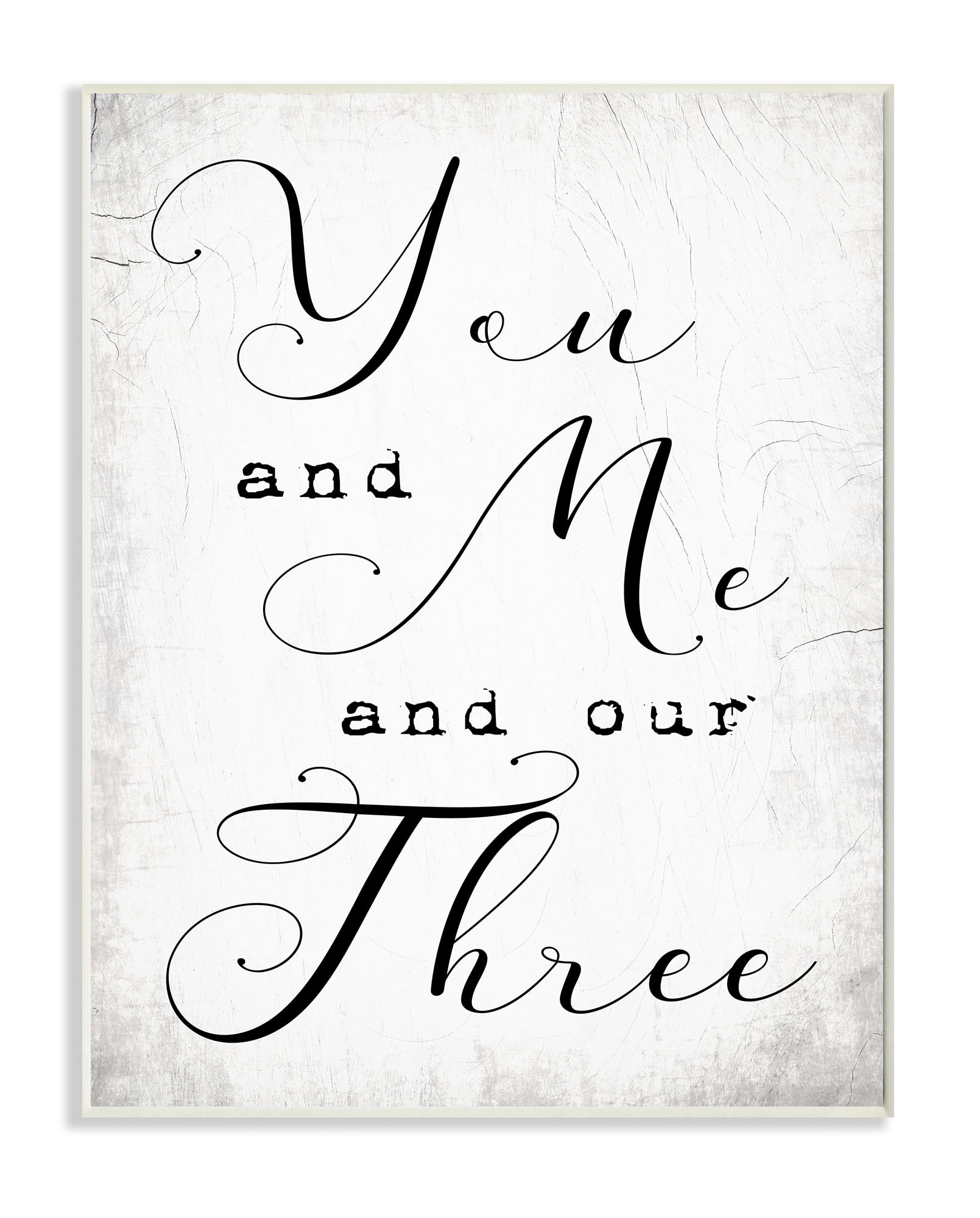 Stupell Industries You Me and Our Three Phrase Family Home Quote Wall Plaque, 13 x 19, Design by Daphne Polselli