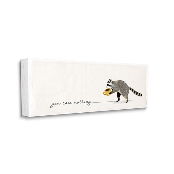 Stupell Industries You Saw Nothing Phrase Animal Humor Raccoon Coffee Canvas Wall Art Design by Victoria Barnes, 17" x 40"