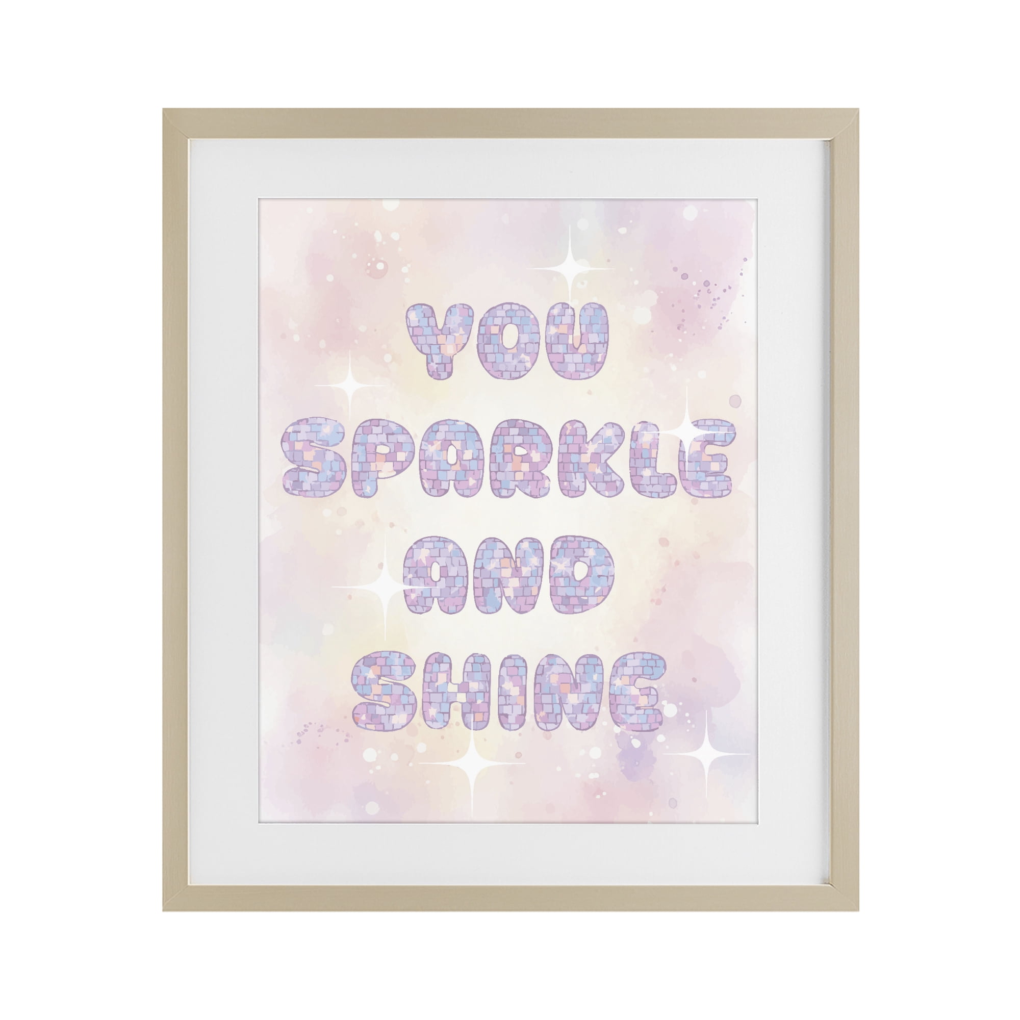 Stupell Industries You Sparkle And Shine Pastels Birch Framed Print Under Glass, design by Lil' Rue