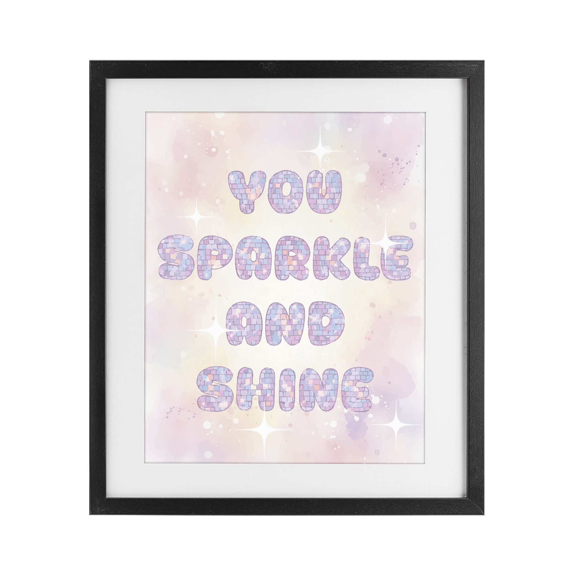 Stupell Industries You Sparkle And Shine Pastels Black Framed Print Under Glass, design by Lil' Rue