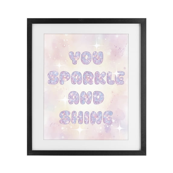 Stupell Industries Eclectic You Sparkle And Shine Pastels Black Framed Print Under Glass, 13 x 16, by Lil' Rue