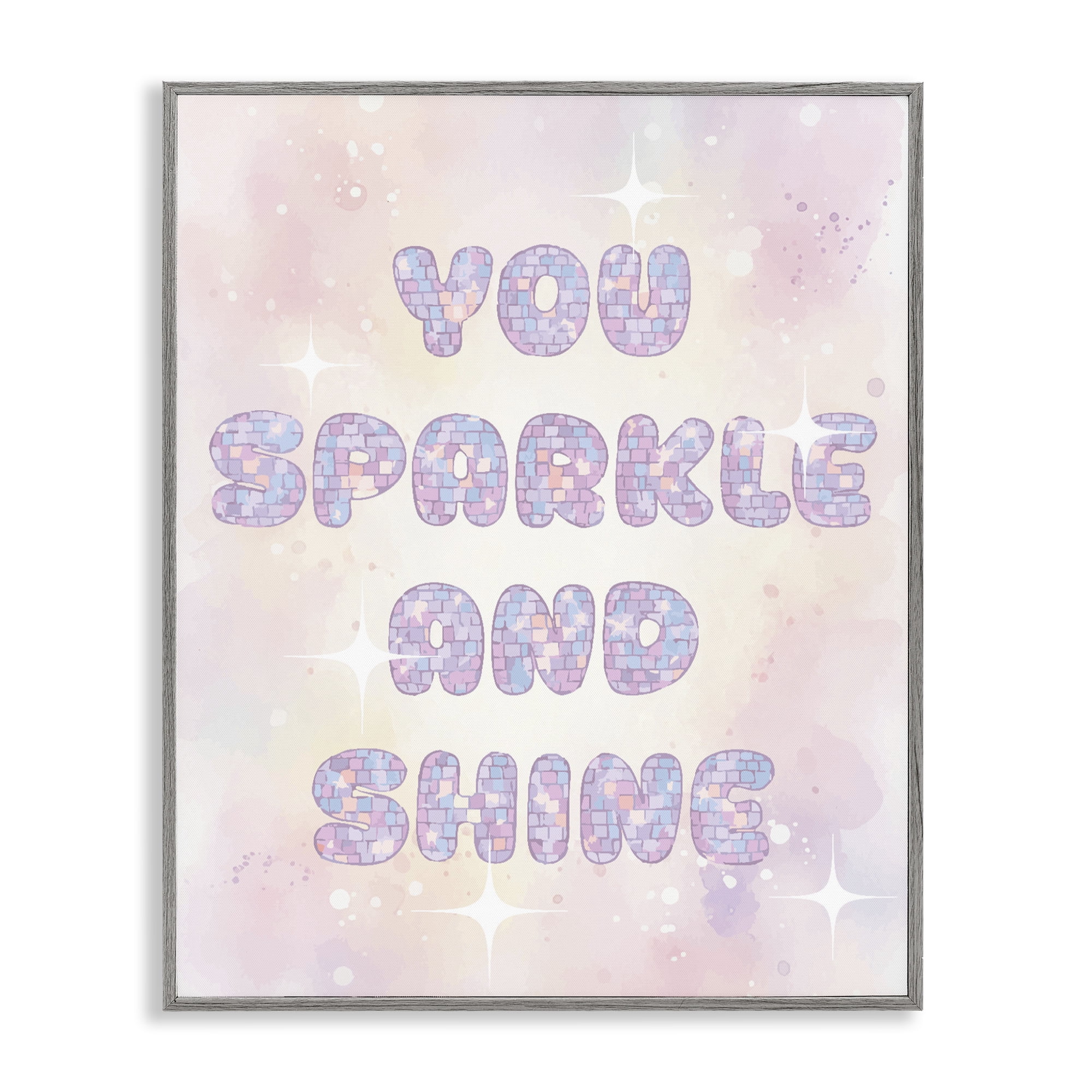 Stupell Industries You Sparkle And Shine Pastels Gray Framed Giclee Art, design by Lil' Rue