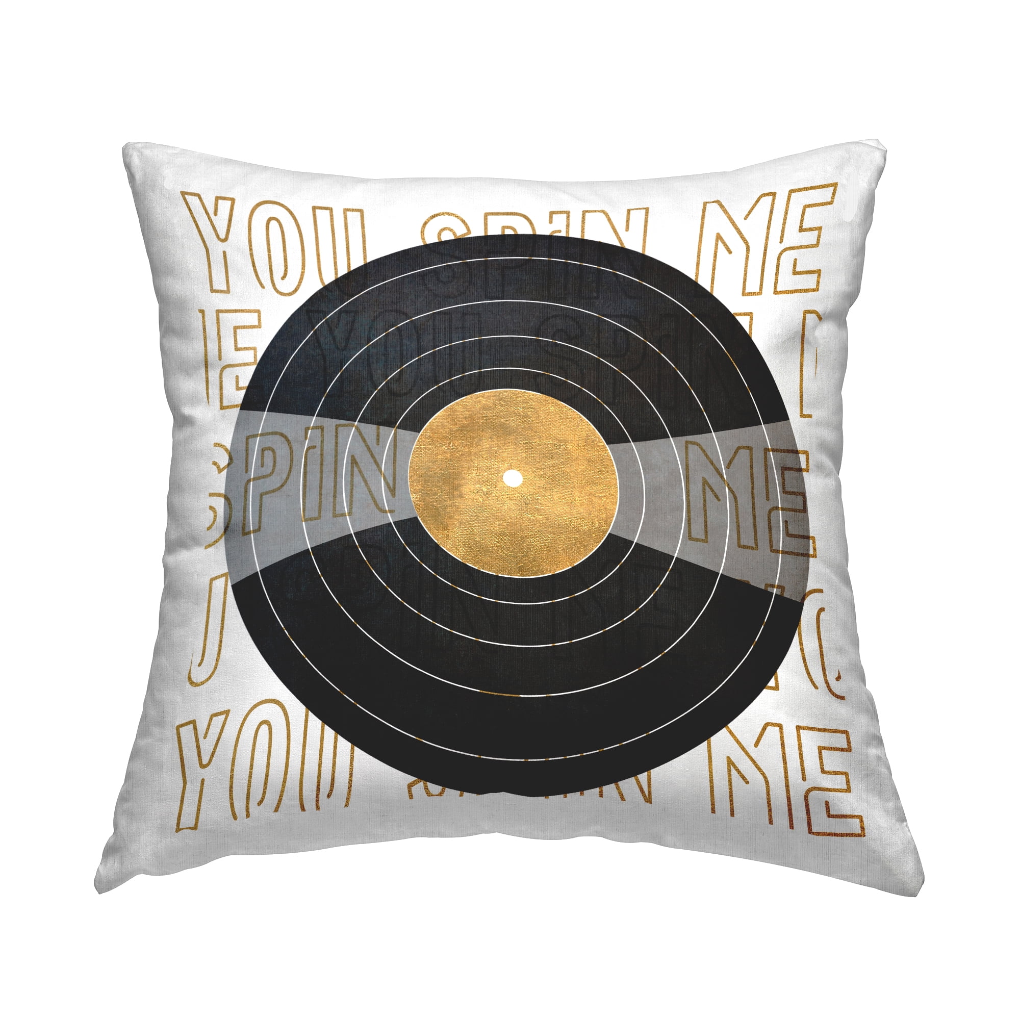 Stupell Industries You Spin Me Vintage Vinyl Record Shape Design by Sundance Group Throw Pillow