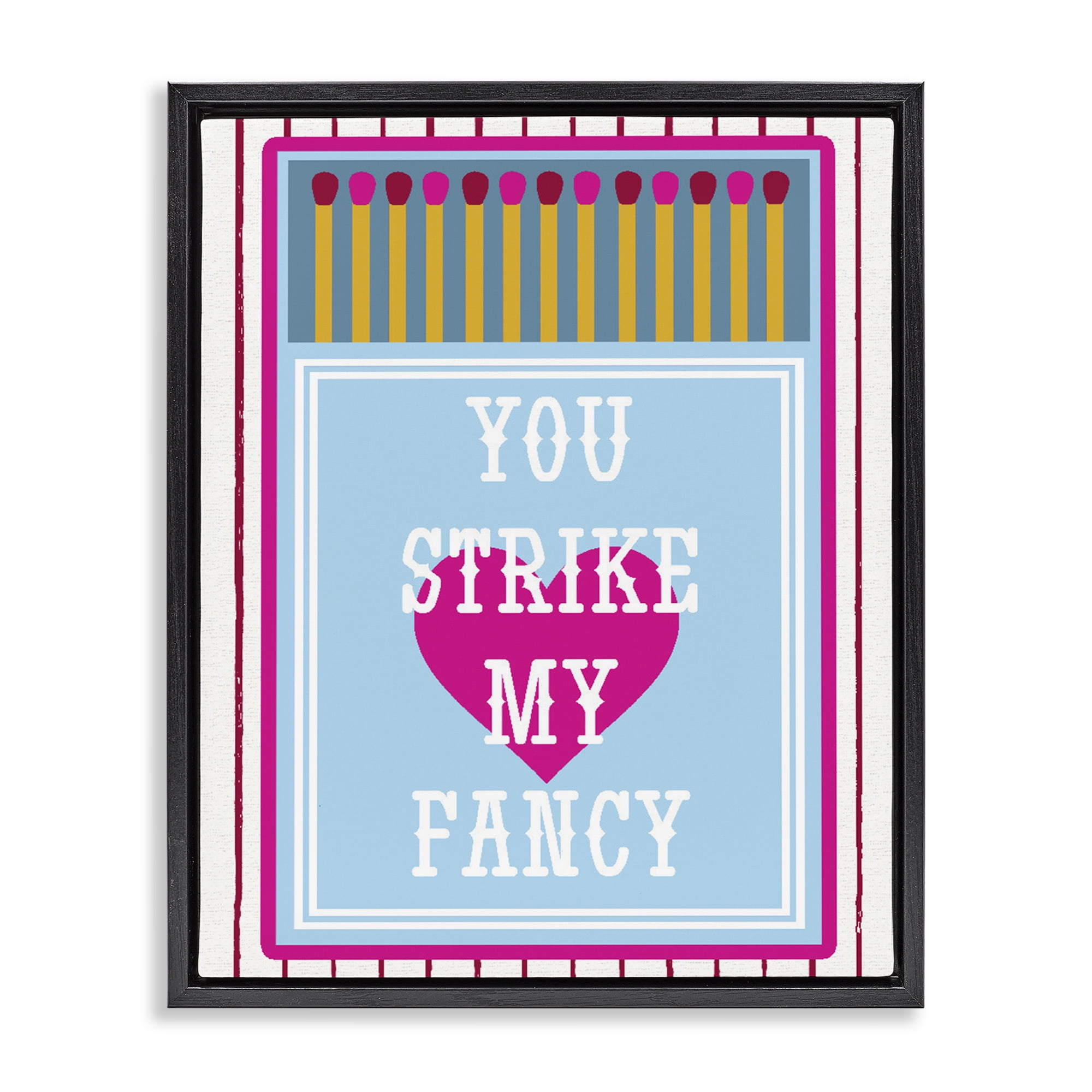 Stupell Industries You Strike My Fancy Black Framed Floater Canvas Wall Art, design by Lil' Rue