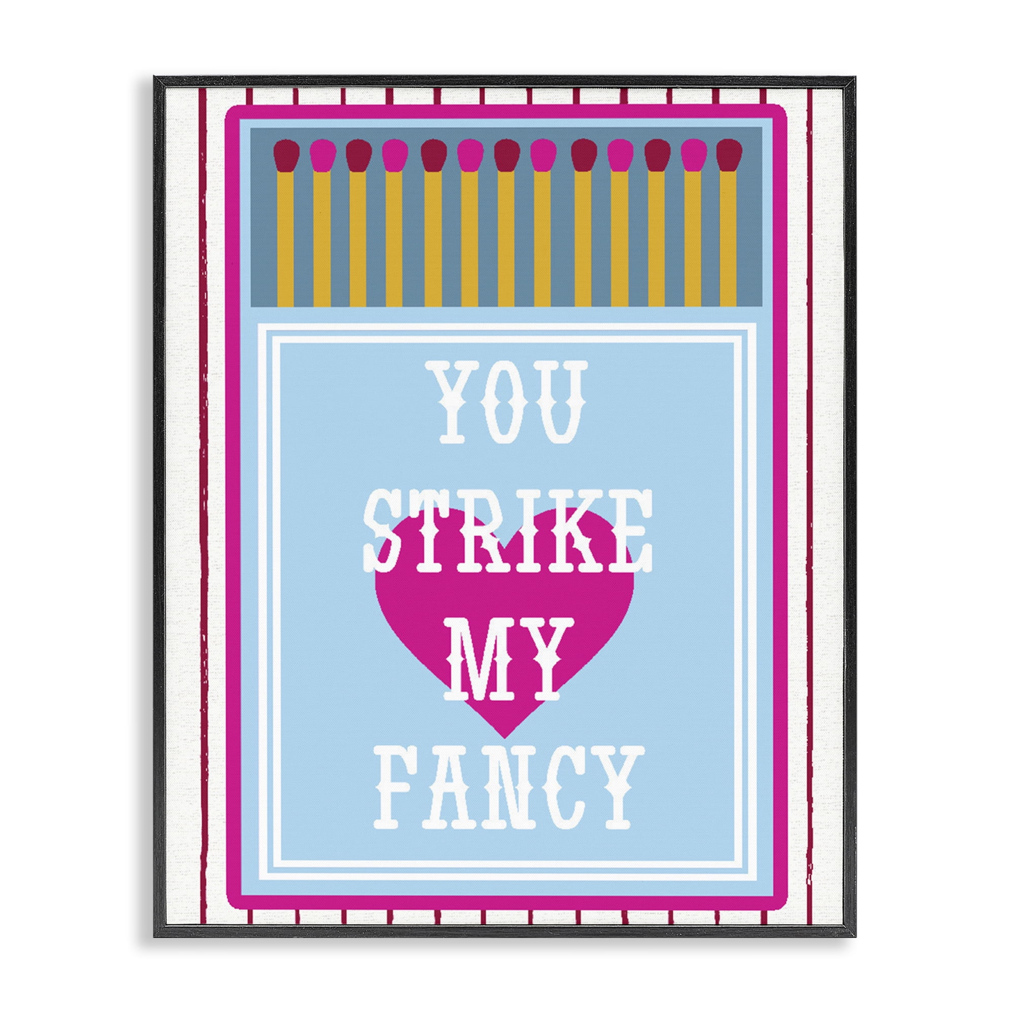 Stupell Industries You Strike My Fancy Black Framed Giclee Art, design by Lil' Rue