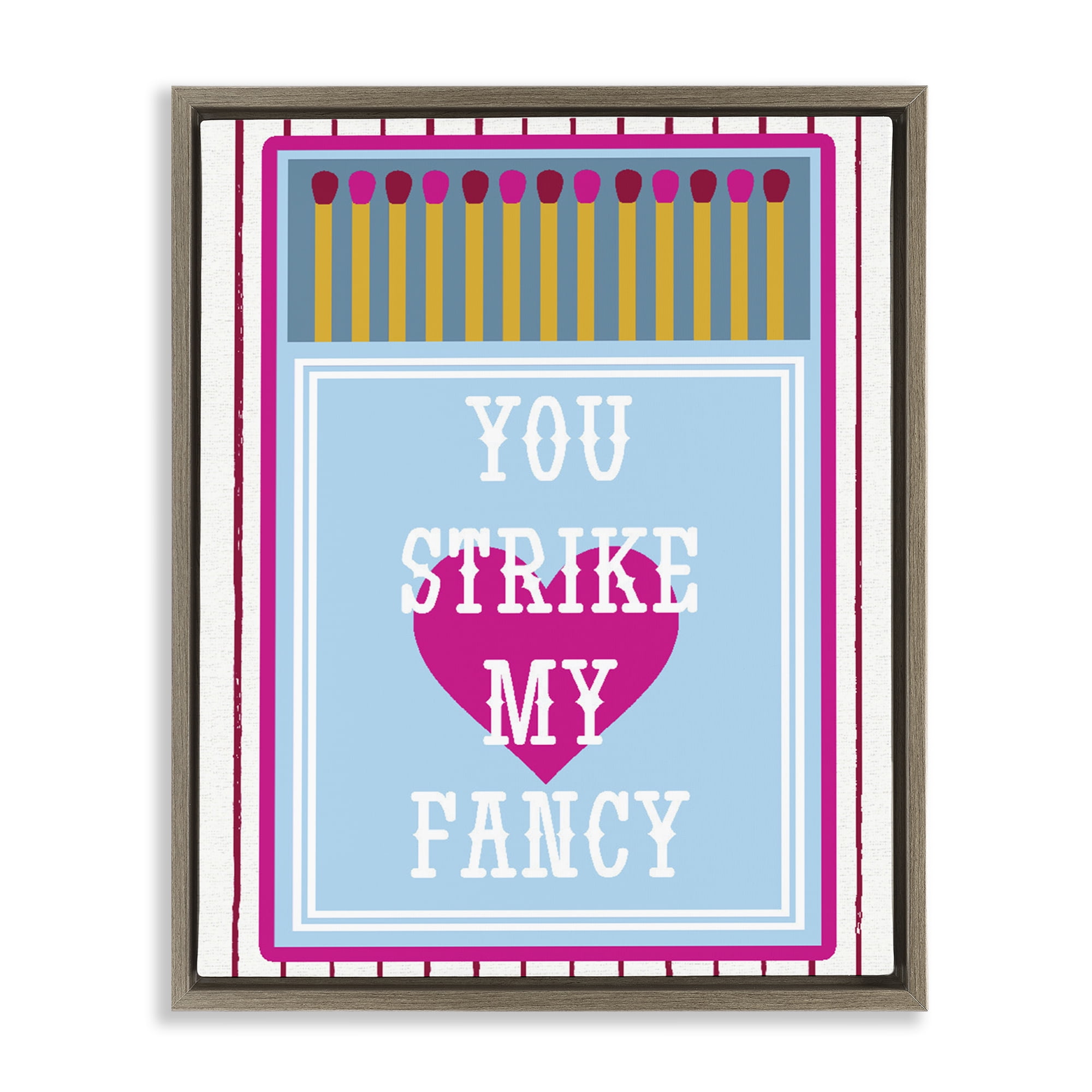 Stupell Industries You Strike My Fancy Brown Framed Floater Canvas Wall Art, design by Lil' Rue