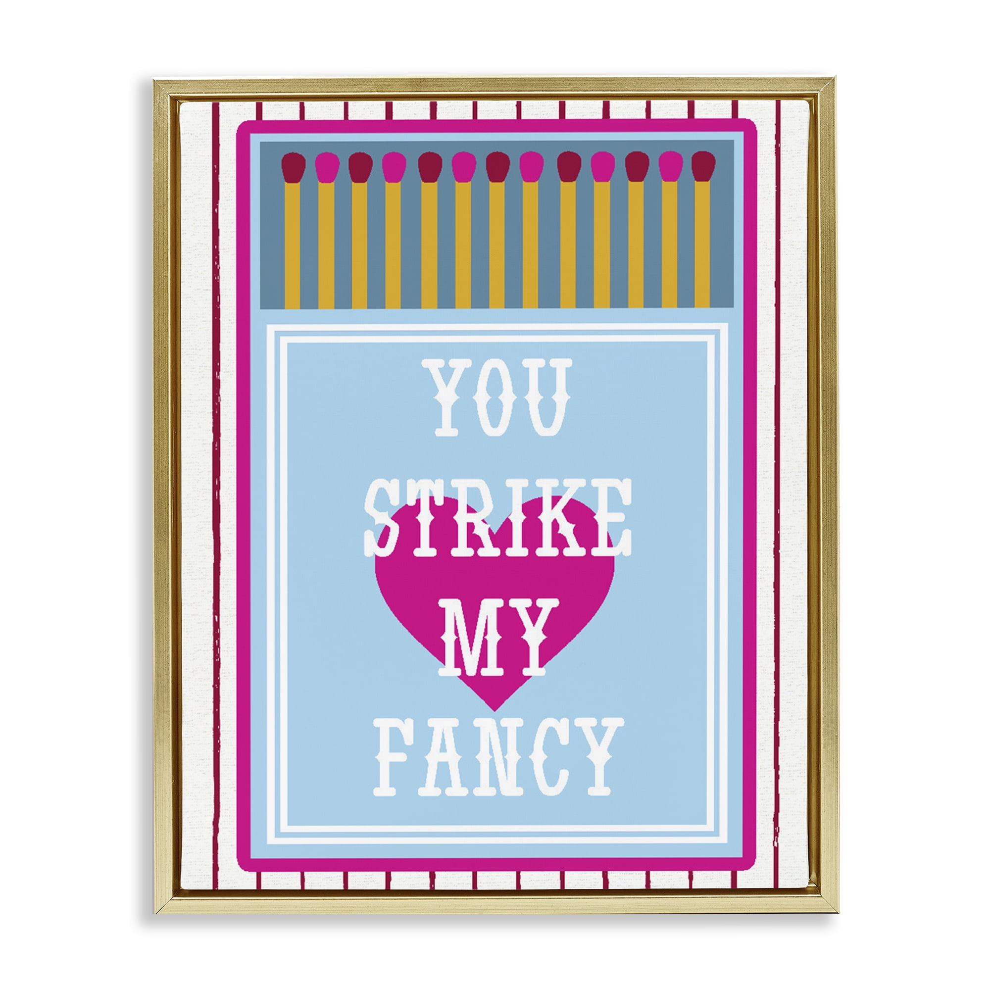 Stupell Industries You Strike My Fancy Gold Framed Floater Canvas Wall Art, design by Lil' Rue