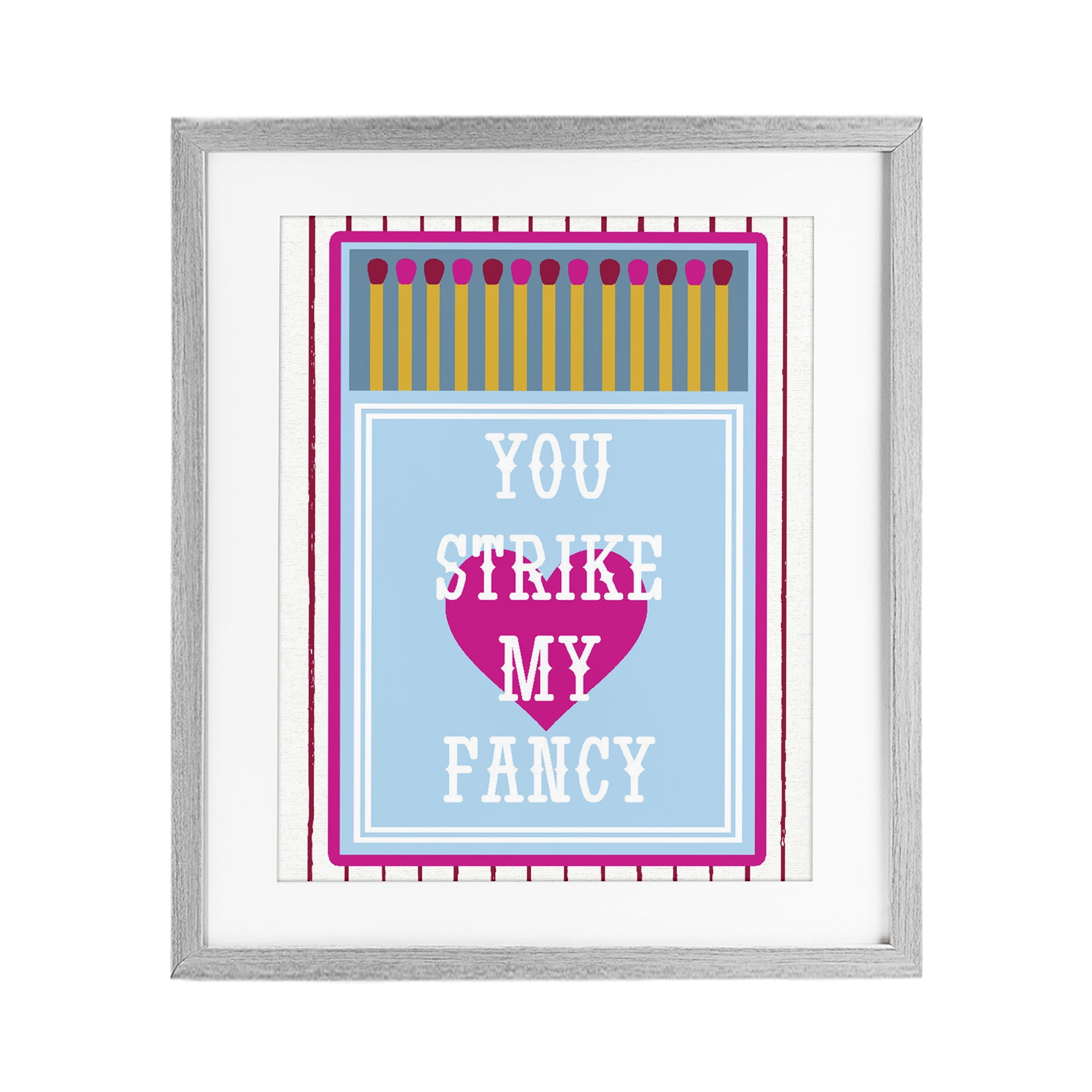 Stupell Industries You Strike My Fancy Gray Framed Print Under Glass, design by Lil' Rue