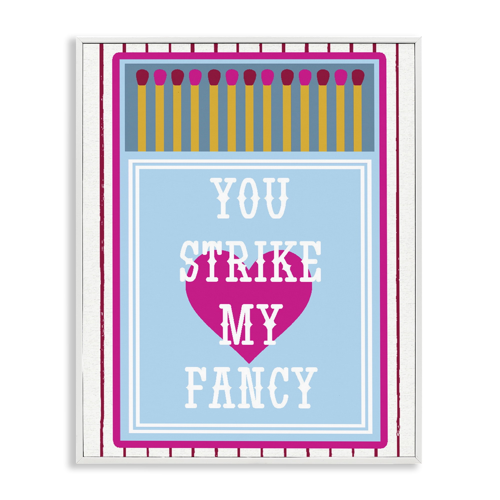 Stupell Industries You Strike My Fancy White Framed Giclee Art, design by Lil' Rue