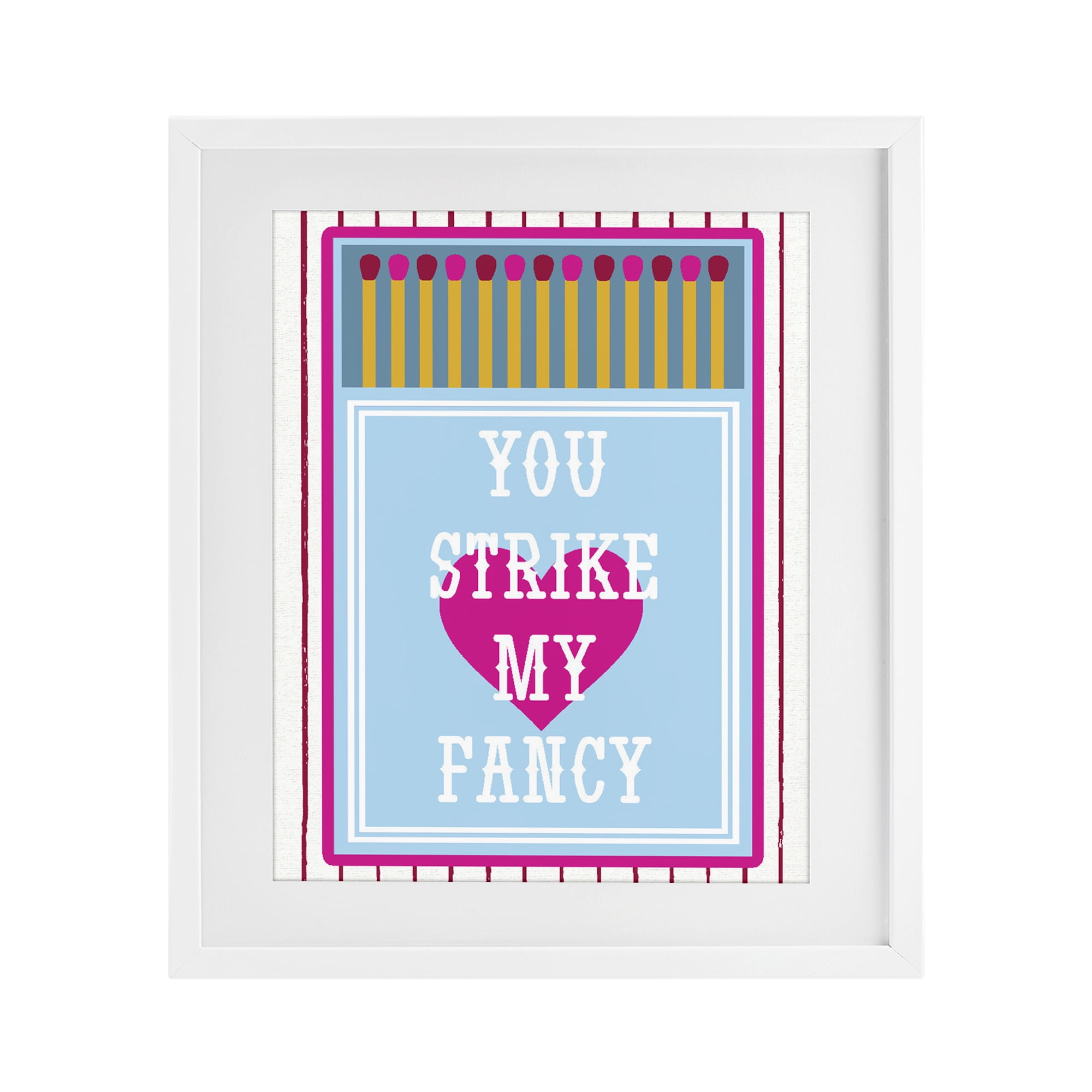 Stupell Industries You Strike My Fancy White Framed Print Under Glass, design by Lil' Rue