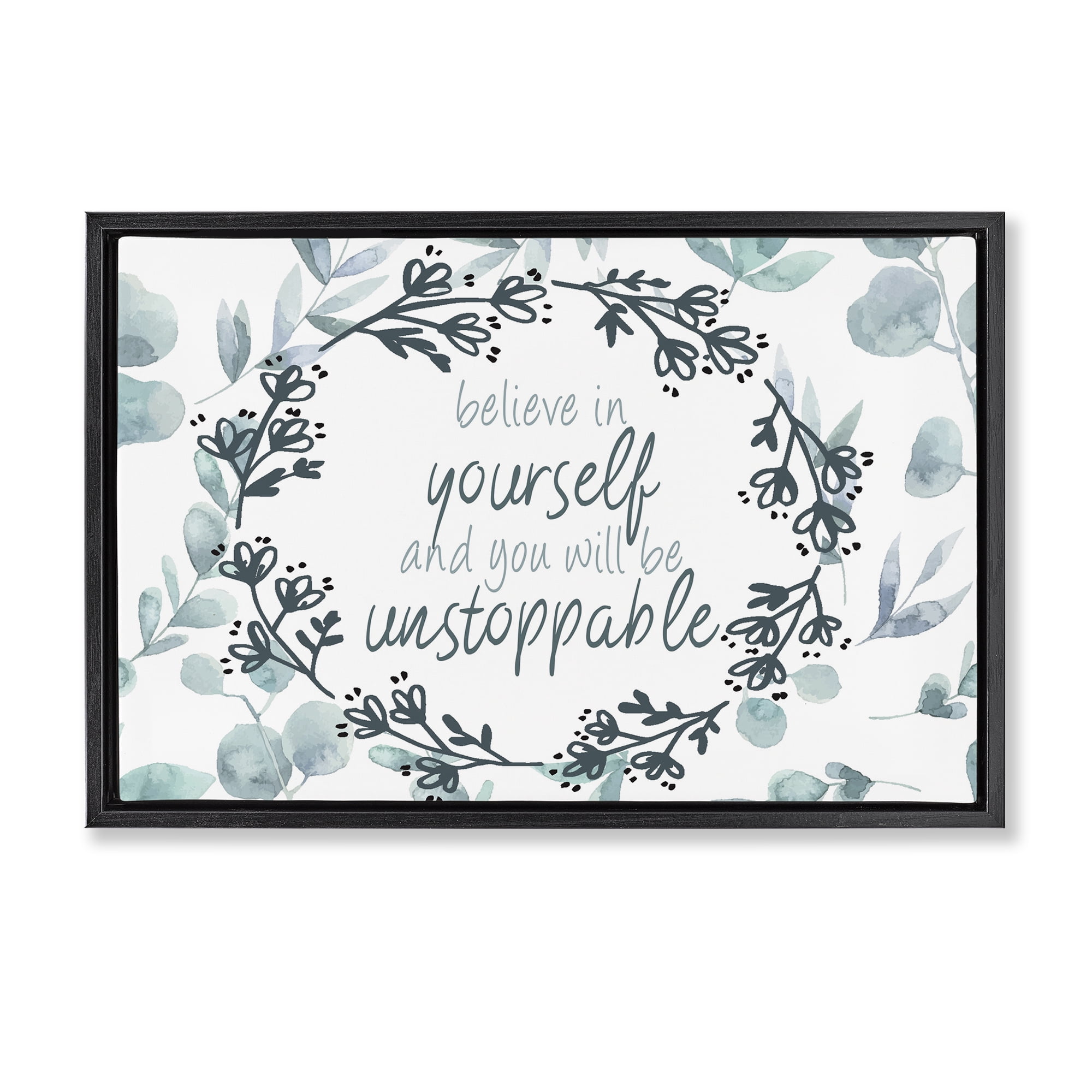 Stupell Industries You Will Be Unstoppable Black Framed Floater Canvas Wall Art, design by Kim Allen