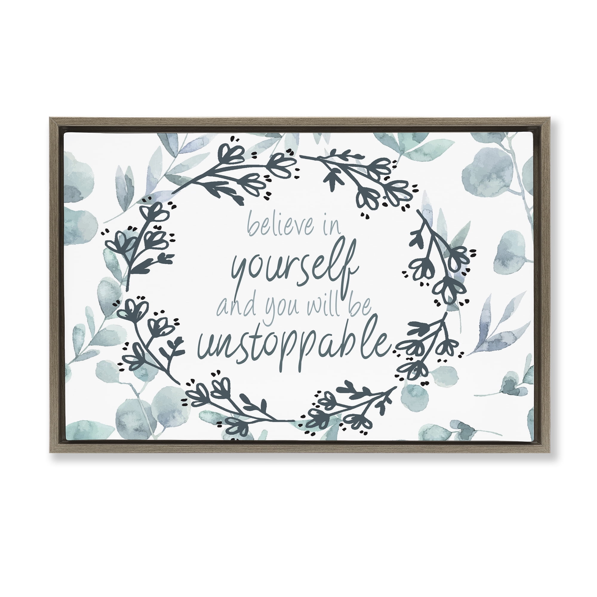Stupell Industries You Will Be Unstoppable Brown Framed Floater Canvas Wall Art, design by Kim Allen