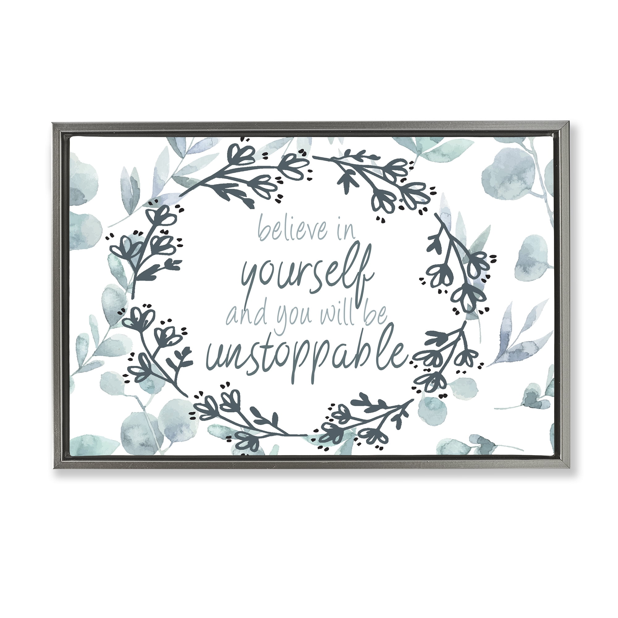 Stupell Industries You Will Be Unstoppable Gray Framed Floater Canvas Wall Art, design by Kim Allen