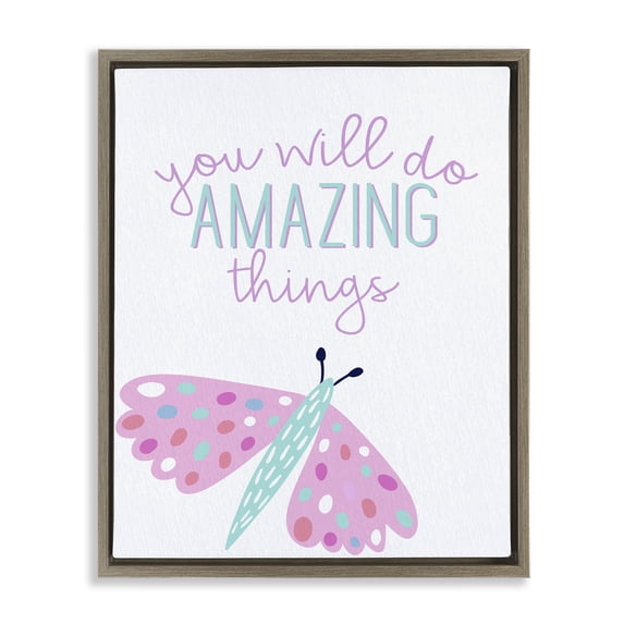 Stupell Industries You Will Do Amazing Things Quotes and Sayings Painting Brown Floater Framed Canvas Art Print Wall Art, 17 x 21