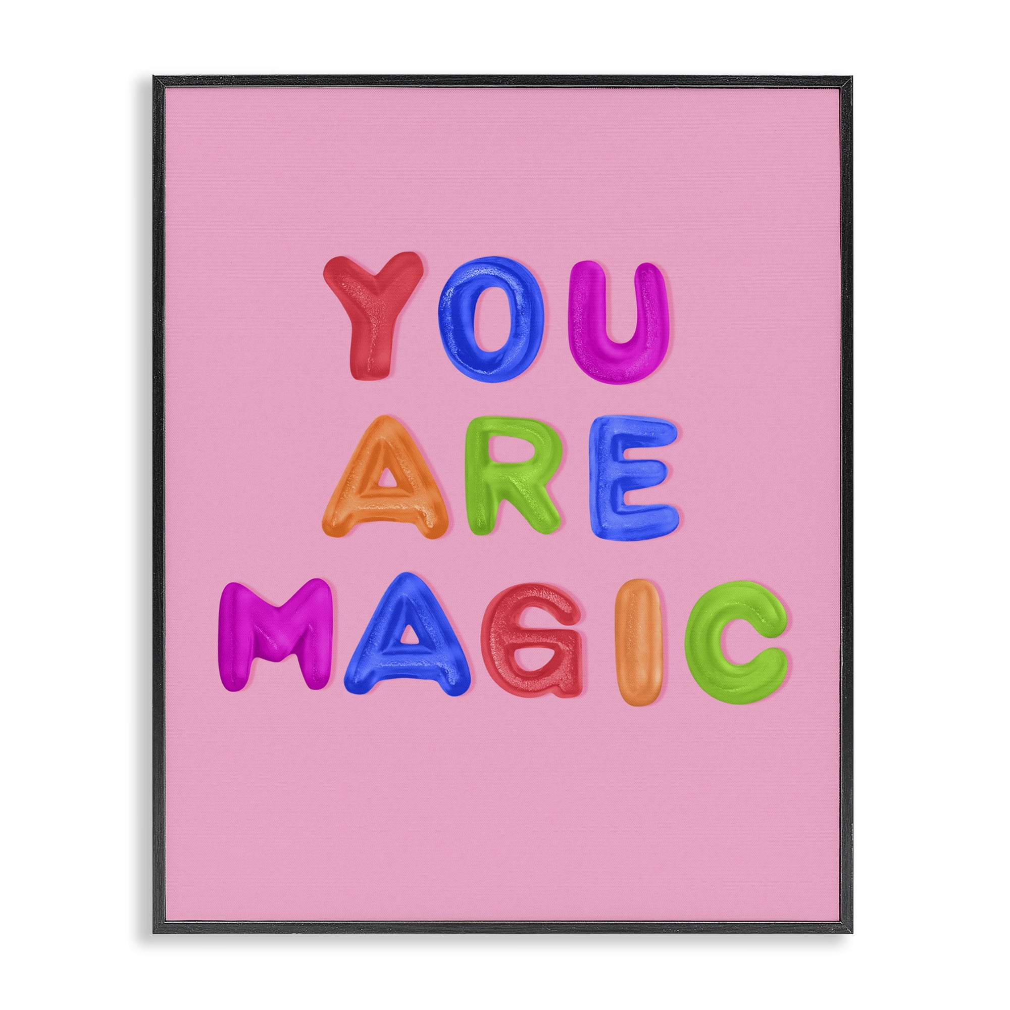 Stupell Industries You are Magic Gummies over Pink Black Framed Giclee Art, design by LISH Creative