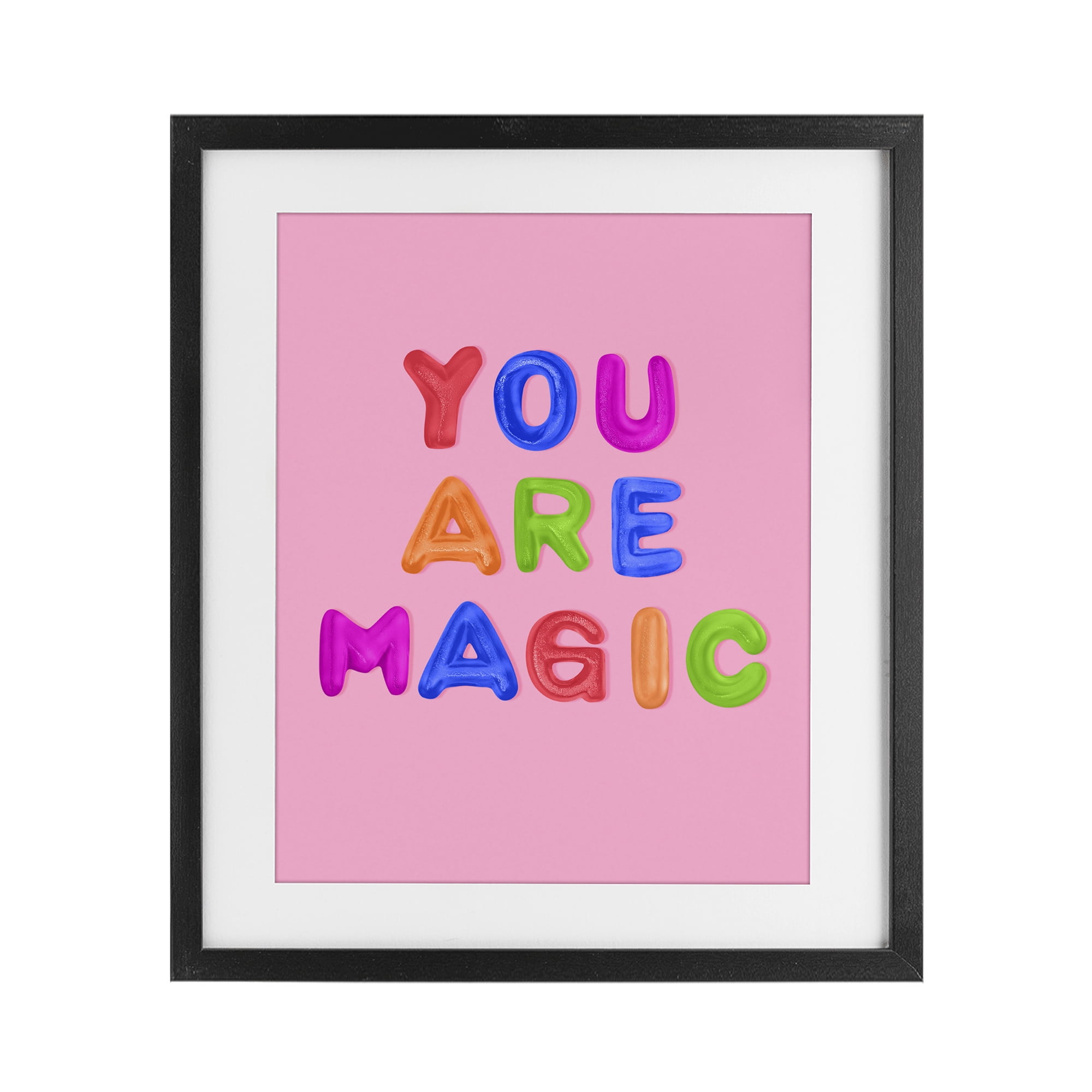 Stupell Industries You are Magic Gummies over Pink Black Framed Print Under Glass, design by LISH Creative