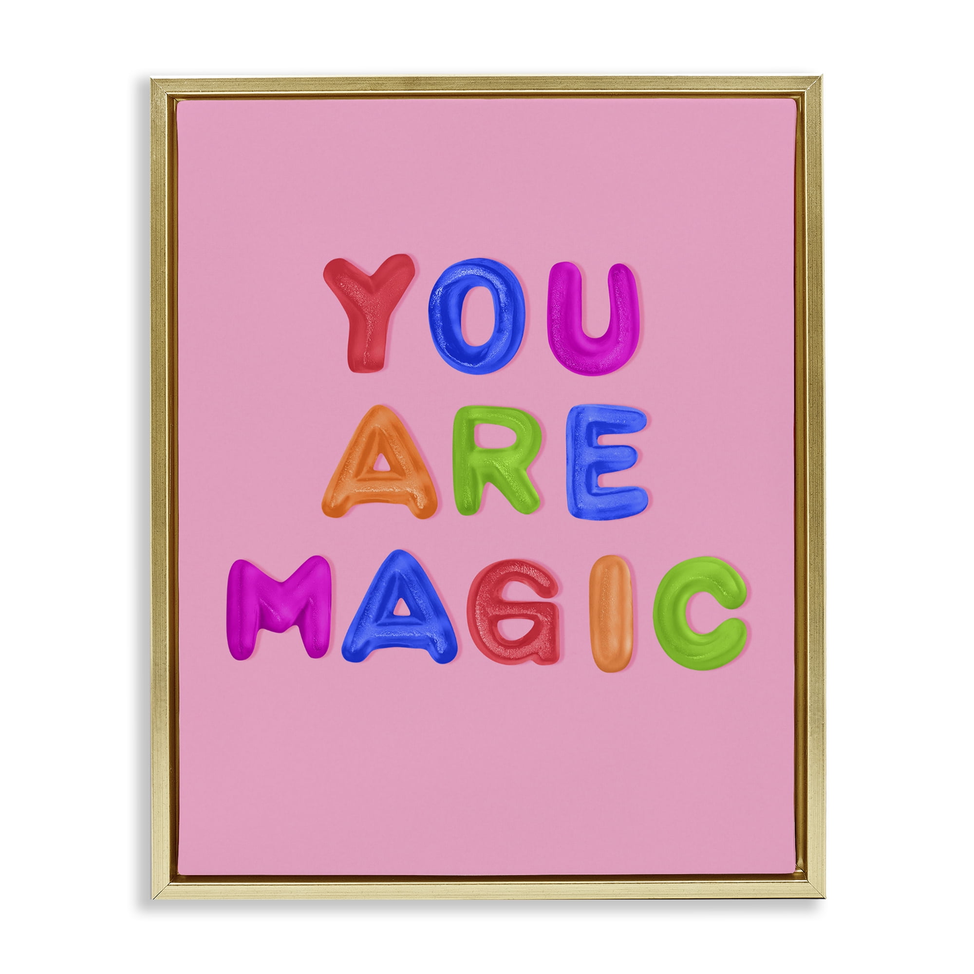 Stupell Industries You are Magic Gummies over Pink Gold Framed Floater Canvas Wall Art, design by LISH Creative