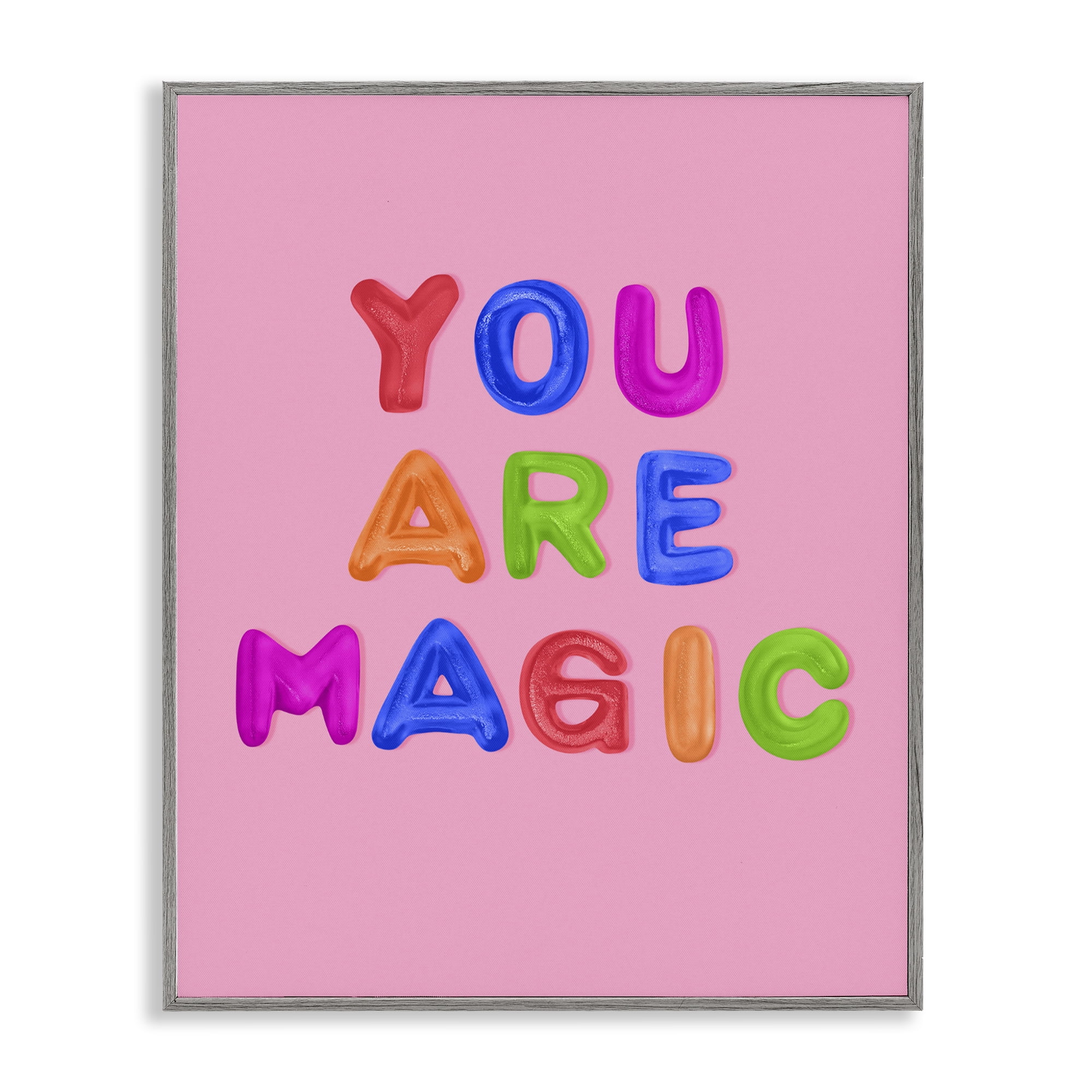Stupell Industries You are Magic Gummies over Pink Gray Framed Giclee Art, design by LISH Creative