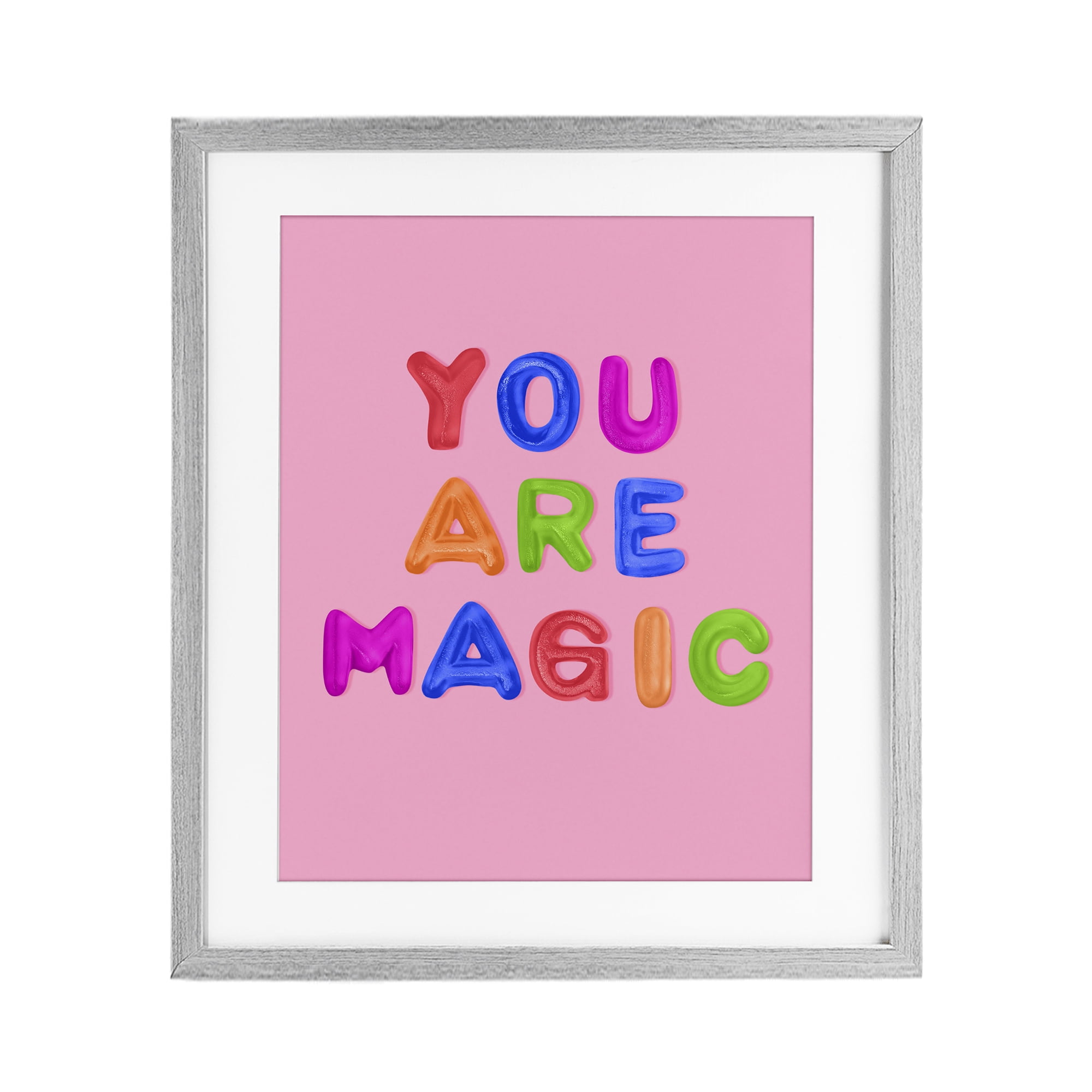 Stupell Industries You are Magic Gummies over Pink Gray Framed Print Under Glass, design by LISH Creative