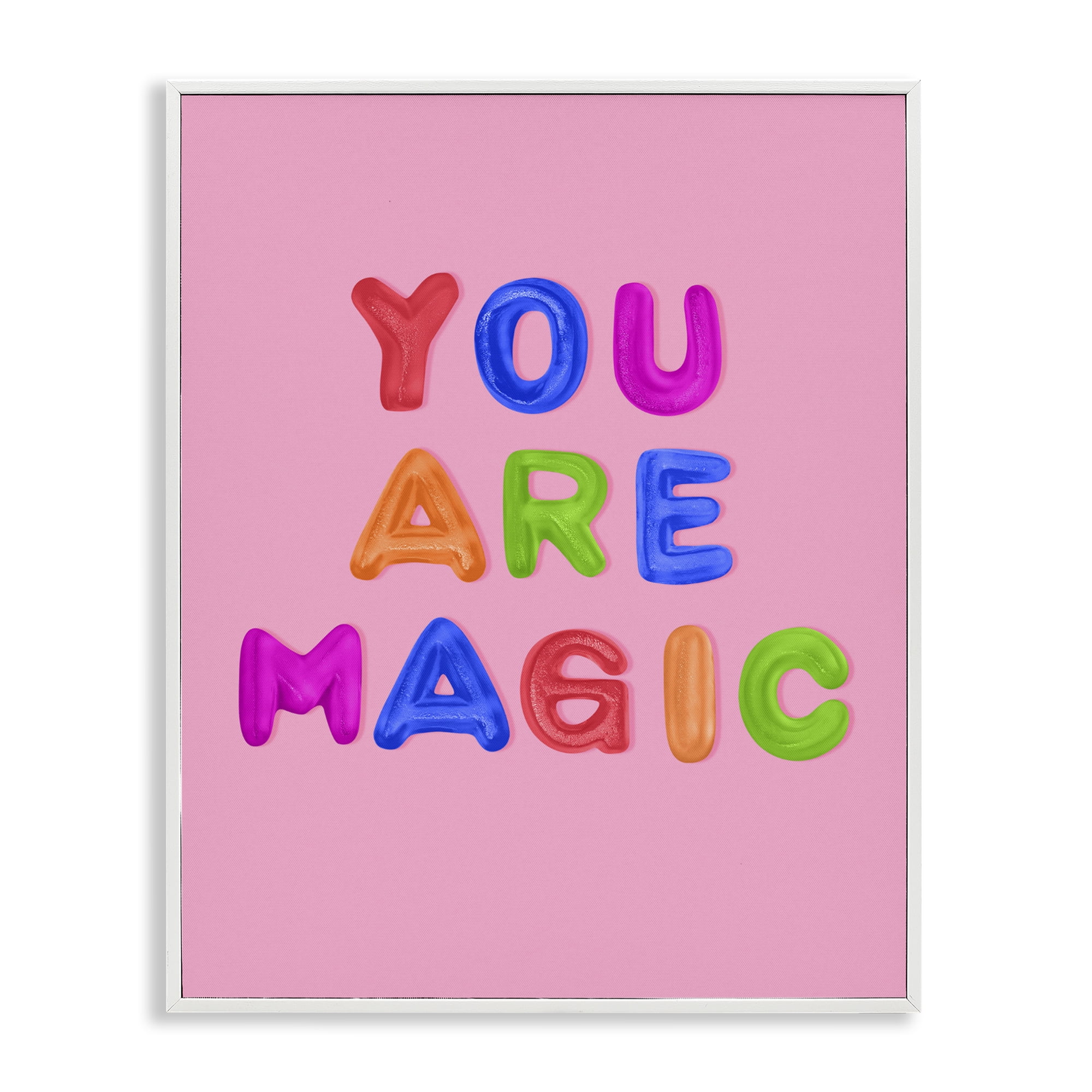 Stupell Industries You are Magic Gummies over Pink White Framed Giclee Art, design by LISH Creative