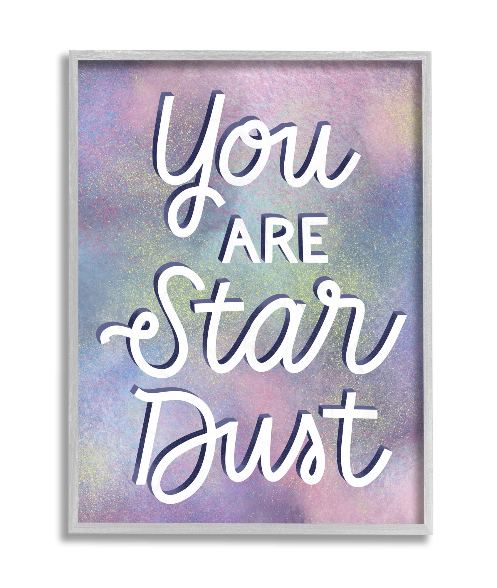 Stupell Industries You are Star Dust Phrase Mystical Purple Pink Design Grey Framed, 11 x 14, Design by Richelle Lynn Garn