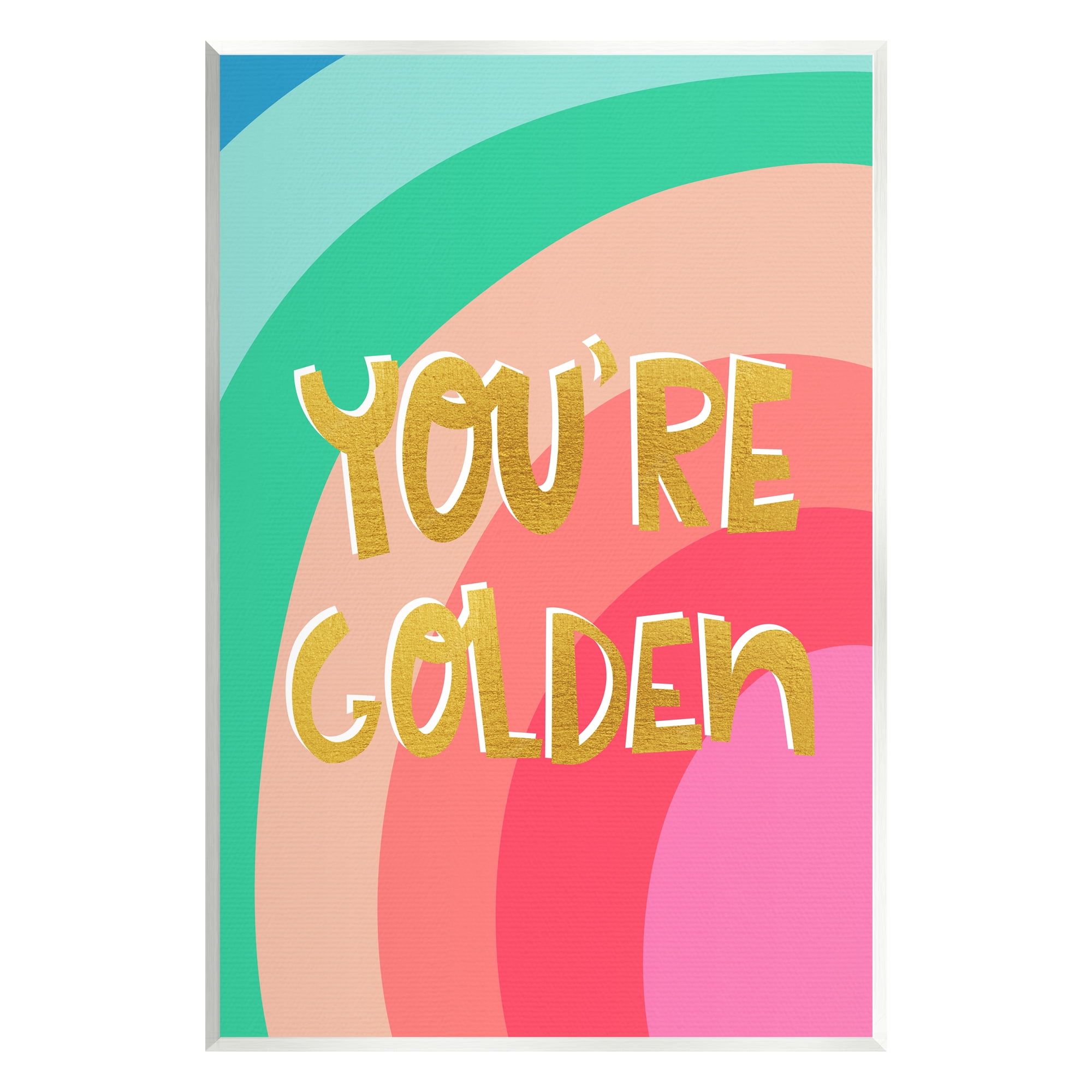 Stupell Industries You're Golden Patterned Inspirational Painting Unframed Art Print Wall Art, 13 x 19