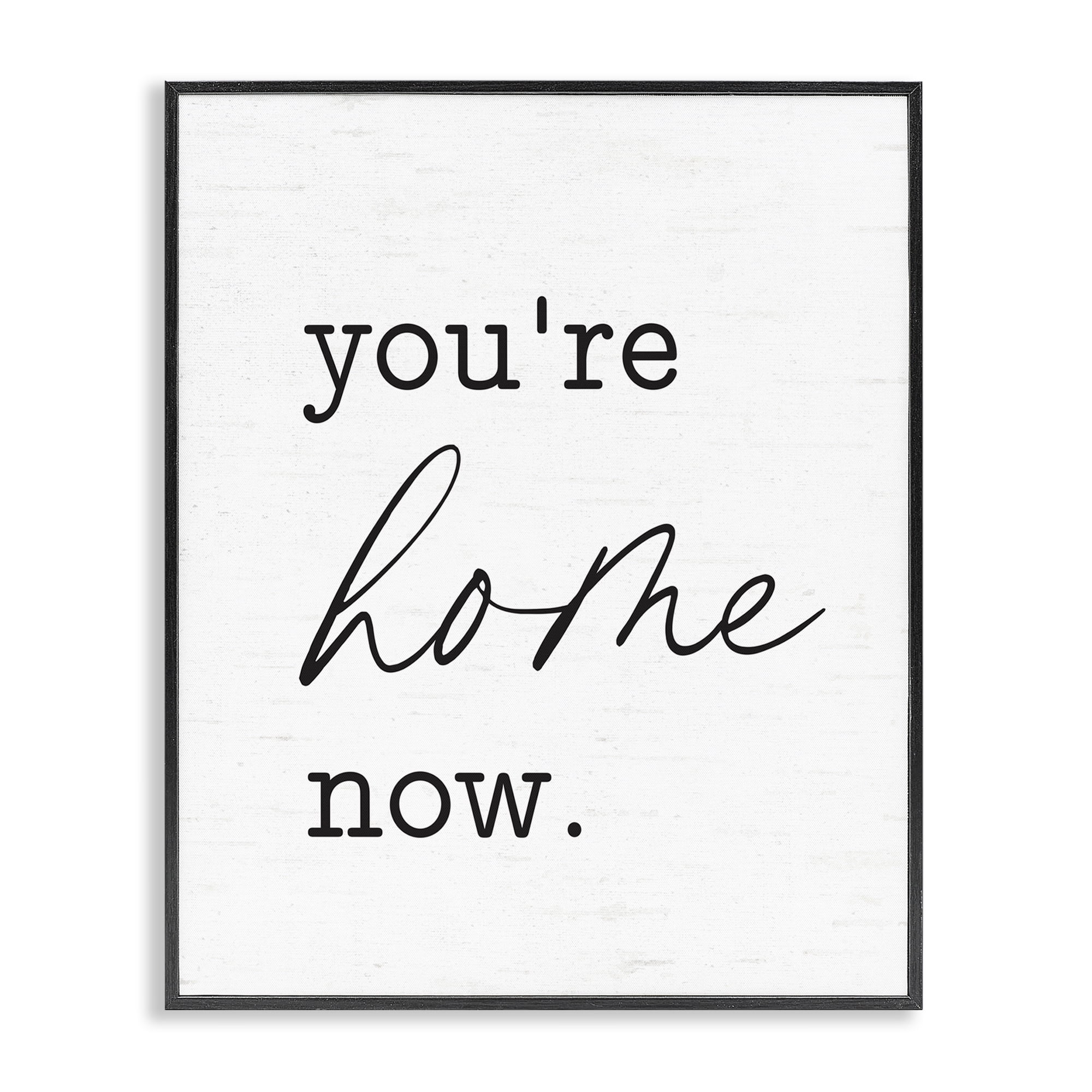Stupell Industries You're Home Now Text & Numbers Painting Black Framed Art Print Wall Art, 11 x 14
